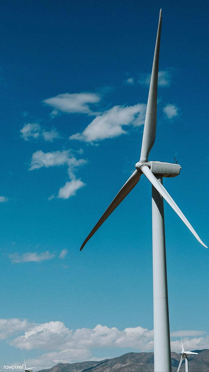 Desktop Wallpaper Wind Turbine With A Blue Sky iPhone And Mobile Phone Wind Turbine Renewable Energy Projects Building A Wind Turbine