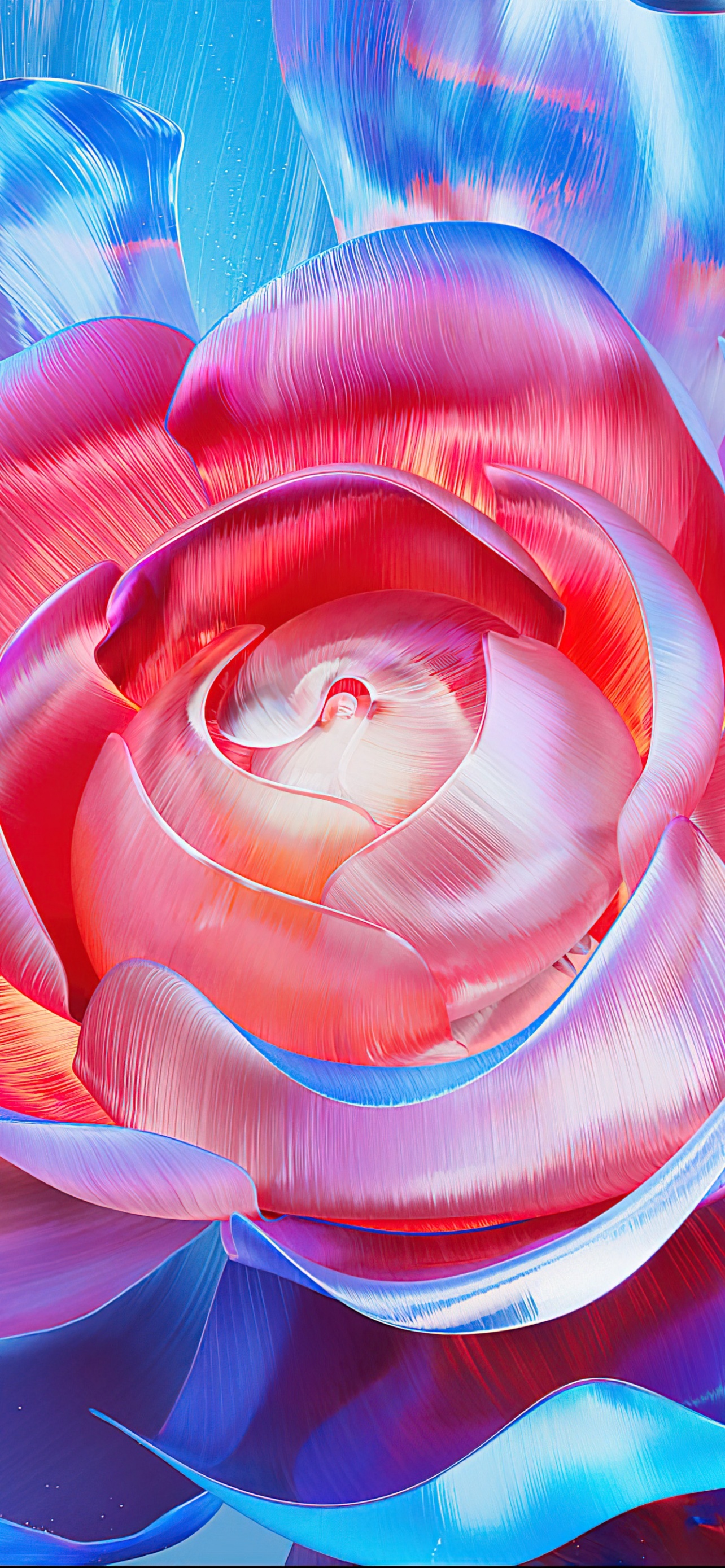 Digital Flower Blue And Pink Best Apple iOS Home Screen And Lock Screen Wallpapers And Screensavers Of 2025