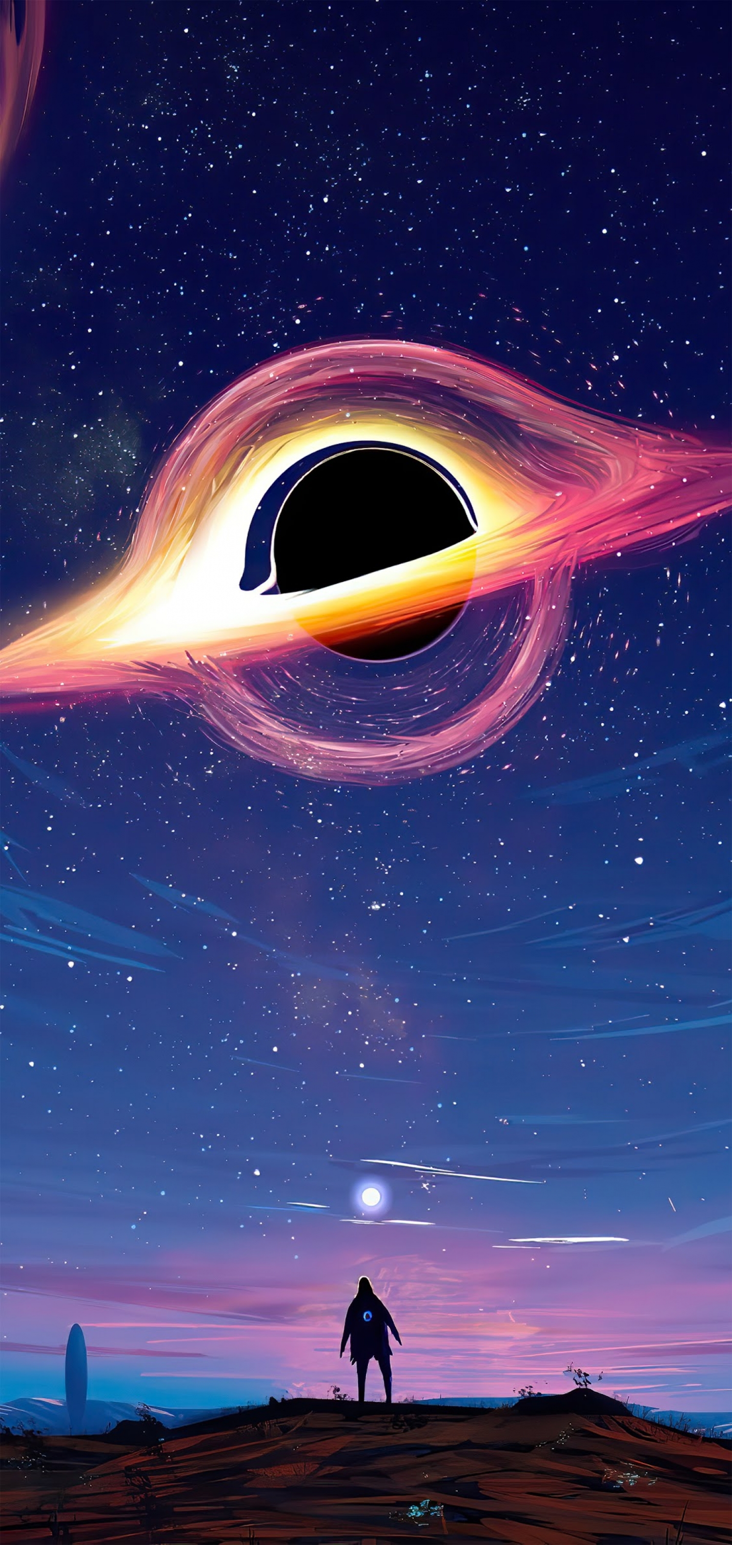 Fantasy Landscape Blackhole Cosmic Lonely Guy