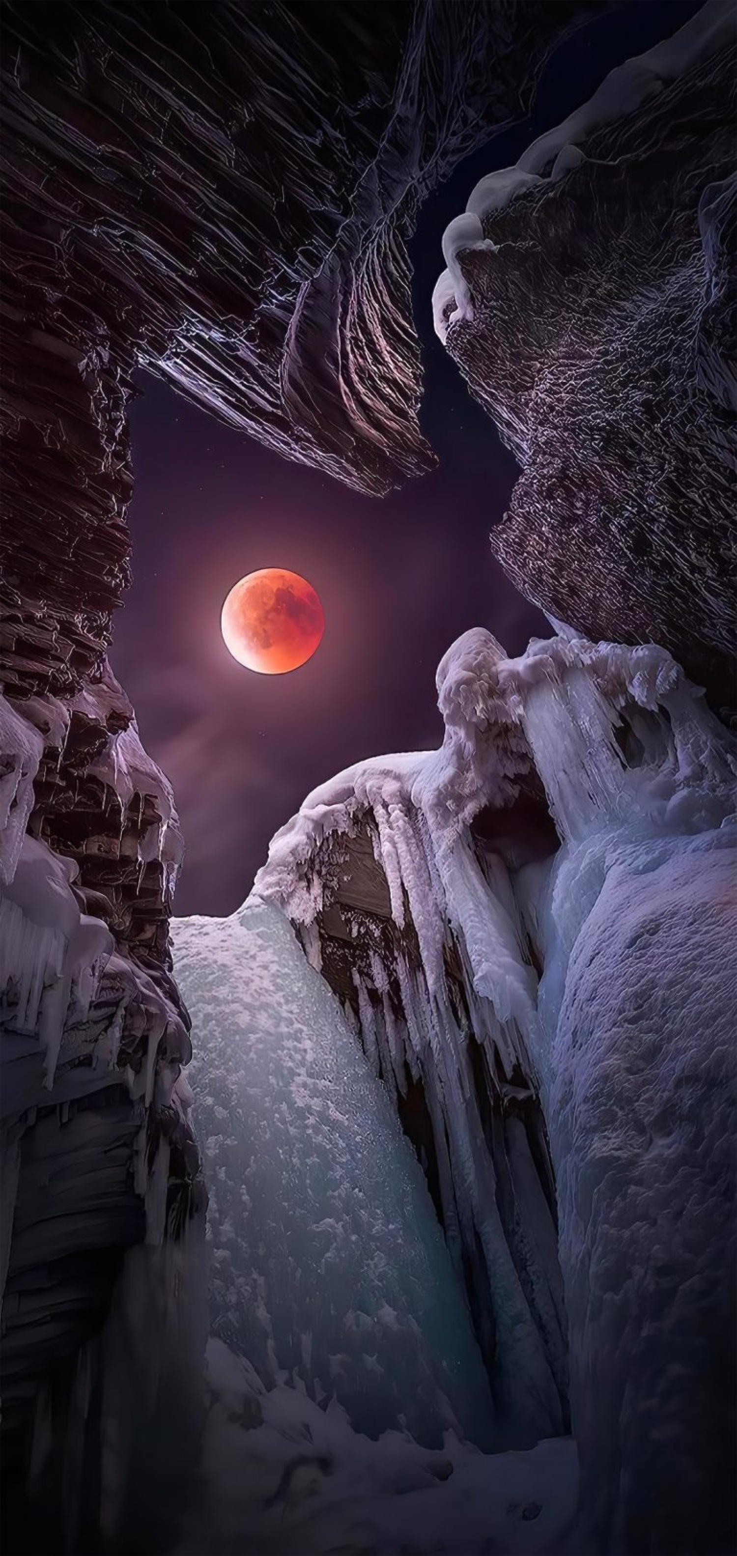 Fantasy Landscape Orange Moon