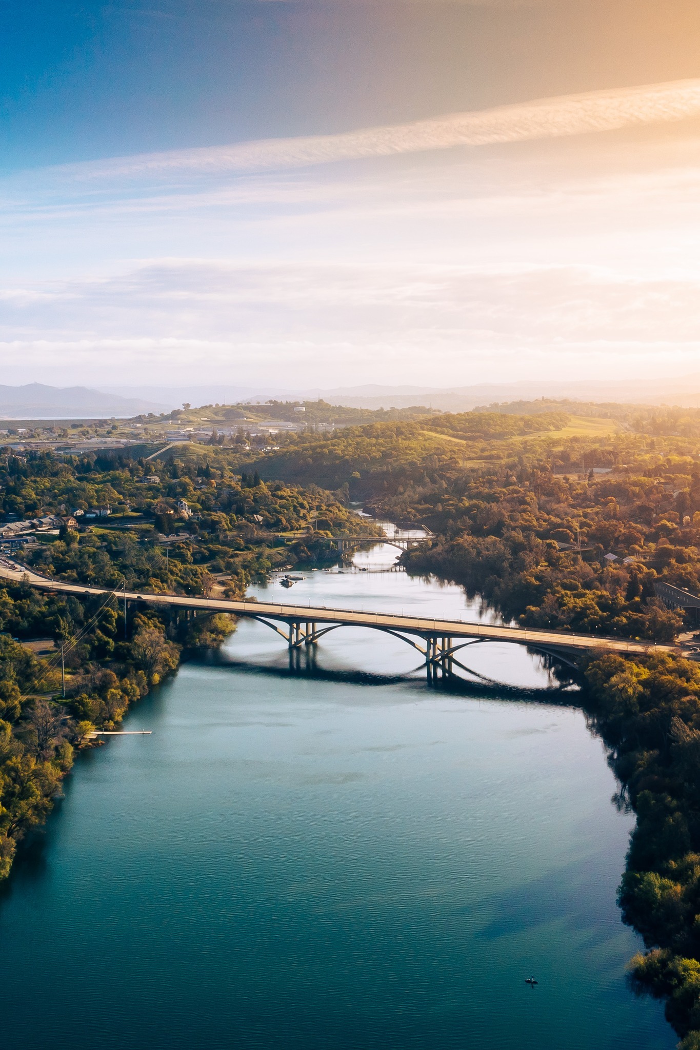 Folsom Bridge With Gorgeous Sky Folsom City California State United States USA