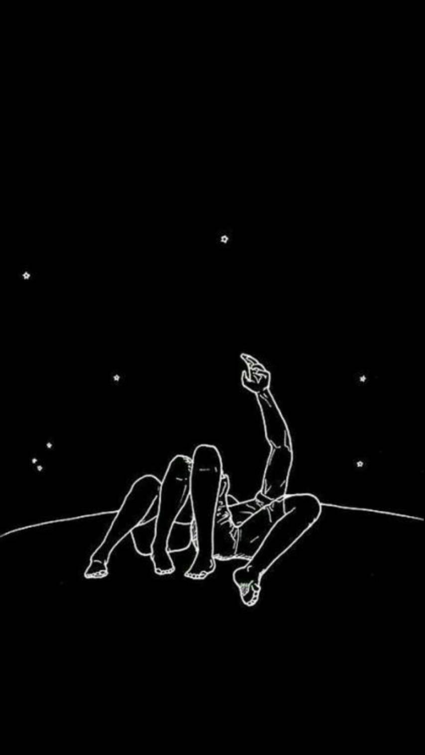 Free Aesthetic Android Wallpapers iPhone Image Cute Couple In Love Couples Looking At The Stars Line Drawings