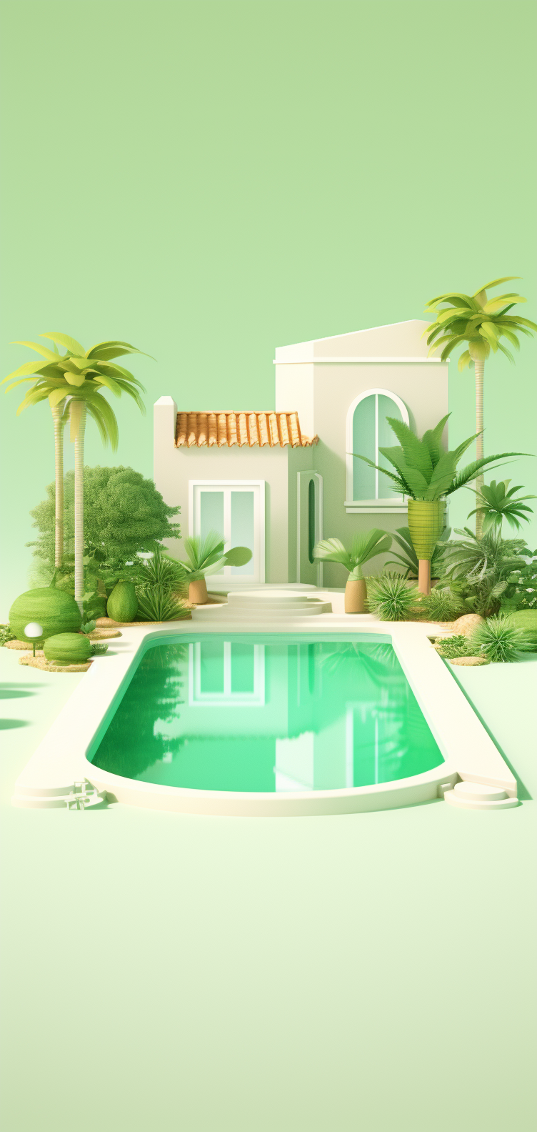 Garden Pool Green Apple HomeKit Default wallpaper for Apple iPhone, Apple Watch, Mac, iPad and Apple Watch