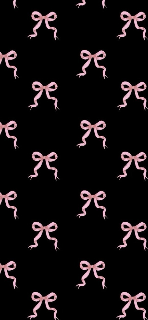 Girly Pink Ribbons Pattern On A Dark Background