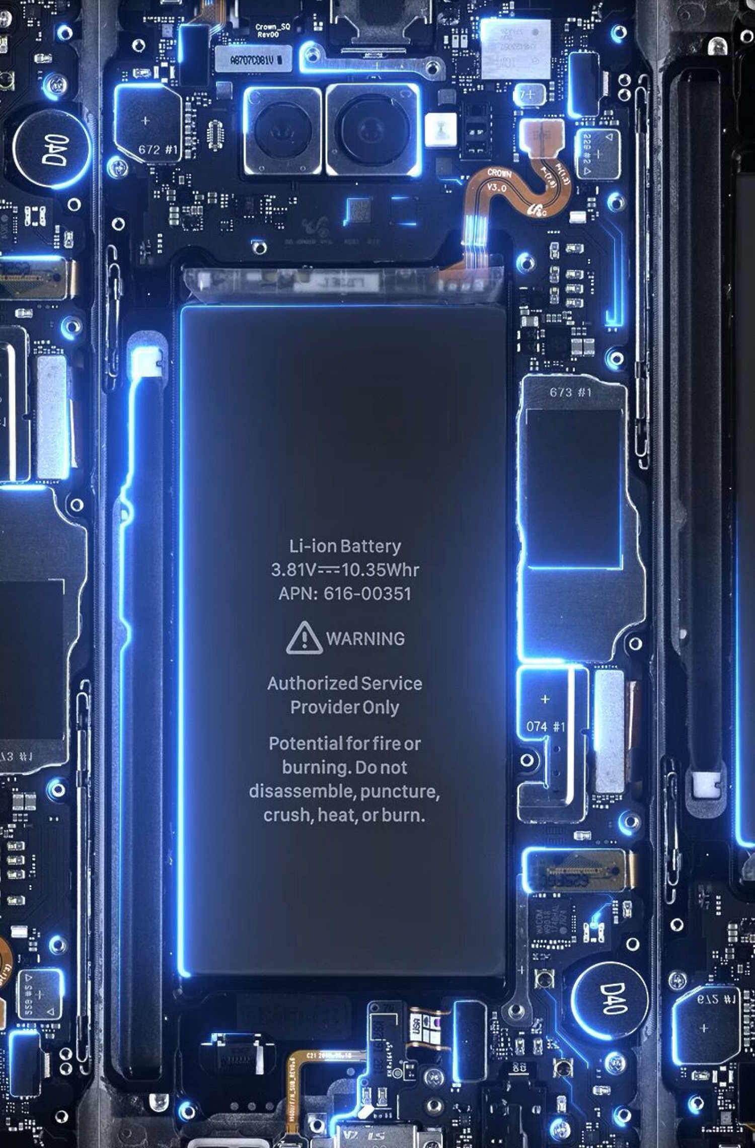 Glowing iPhone Internal Teardown Hardware Schematic