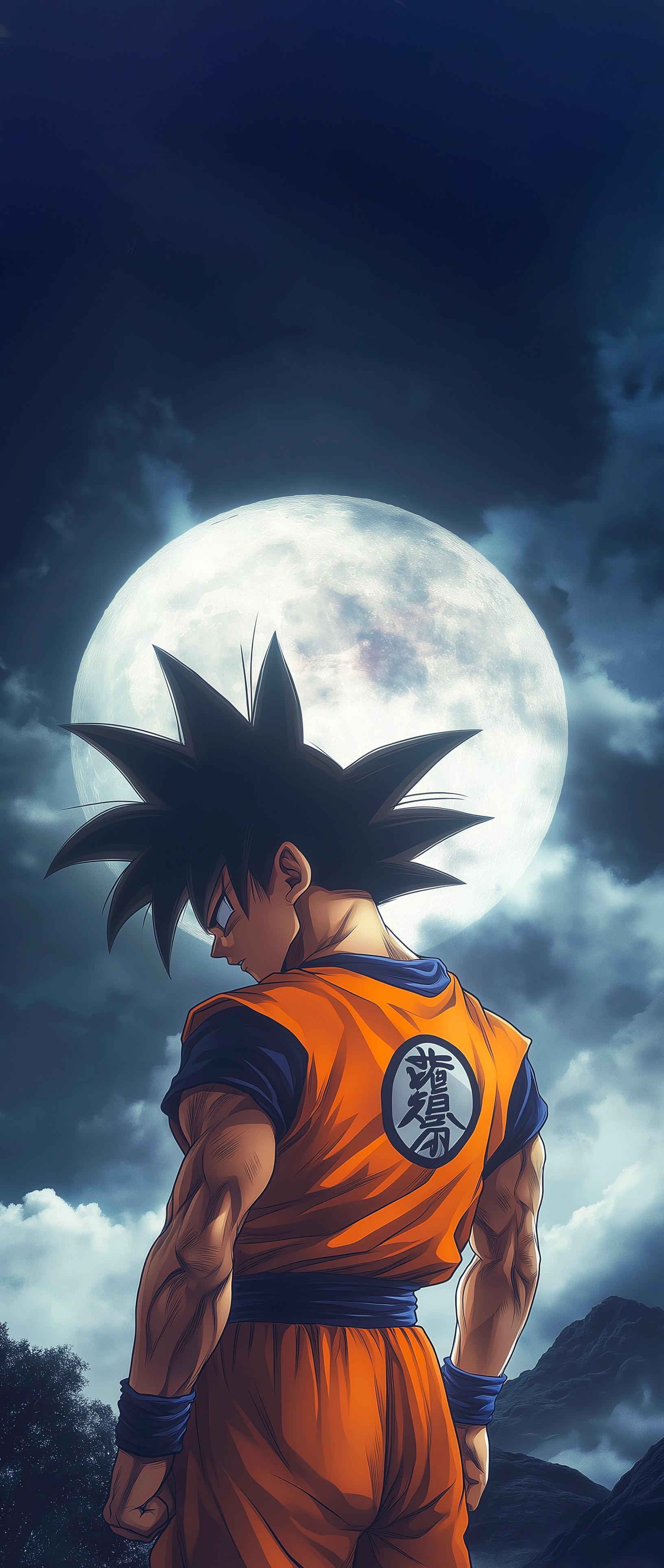 Goku Dragon Ball Z Anime Cartoon Manga Moon