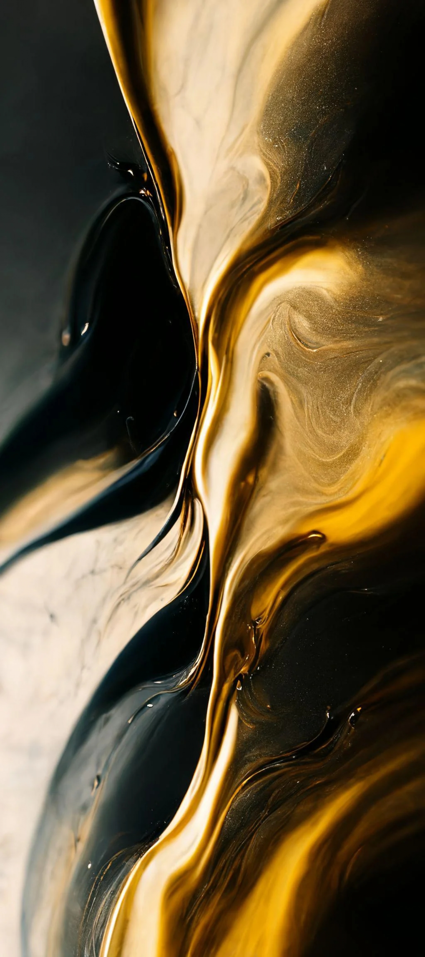 Gold And Black Abstract Liquid Stock