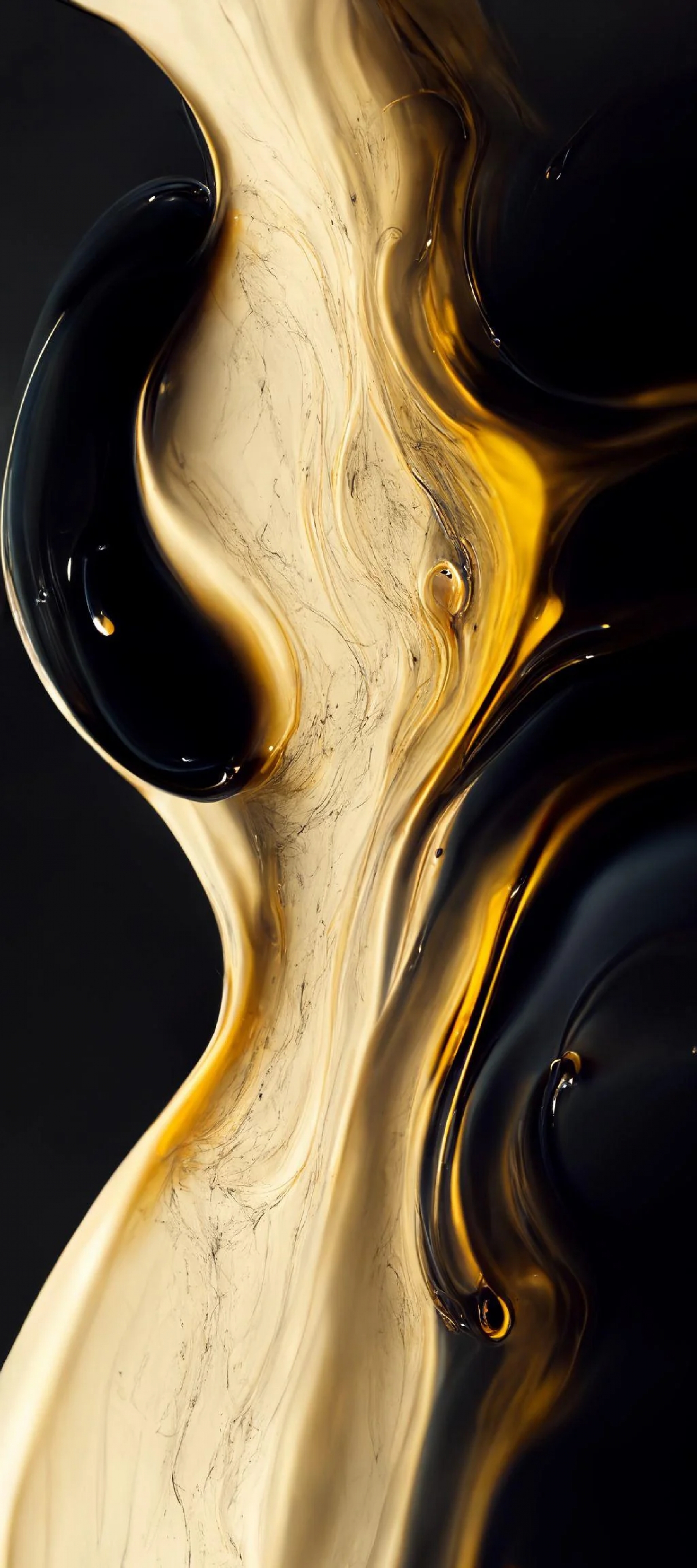 Gold And Black Marble Liquid Digital Artwork