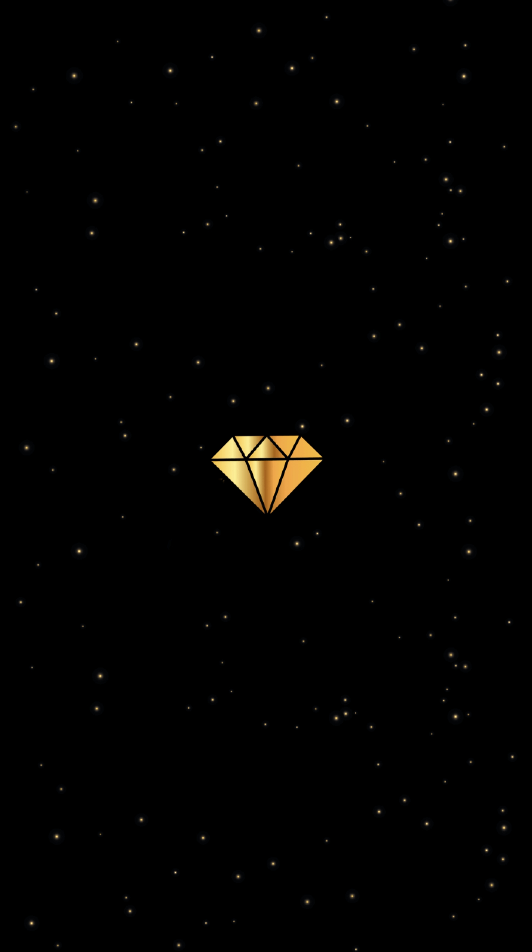 Gold Diamond Icon With Gold Stars