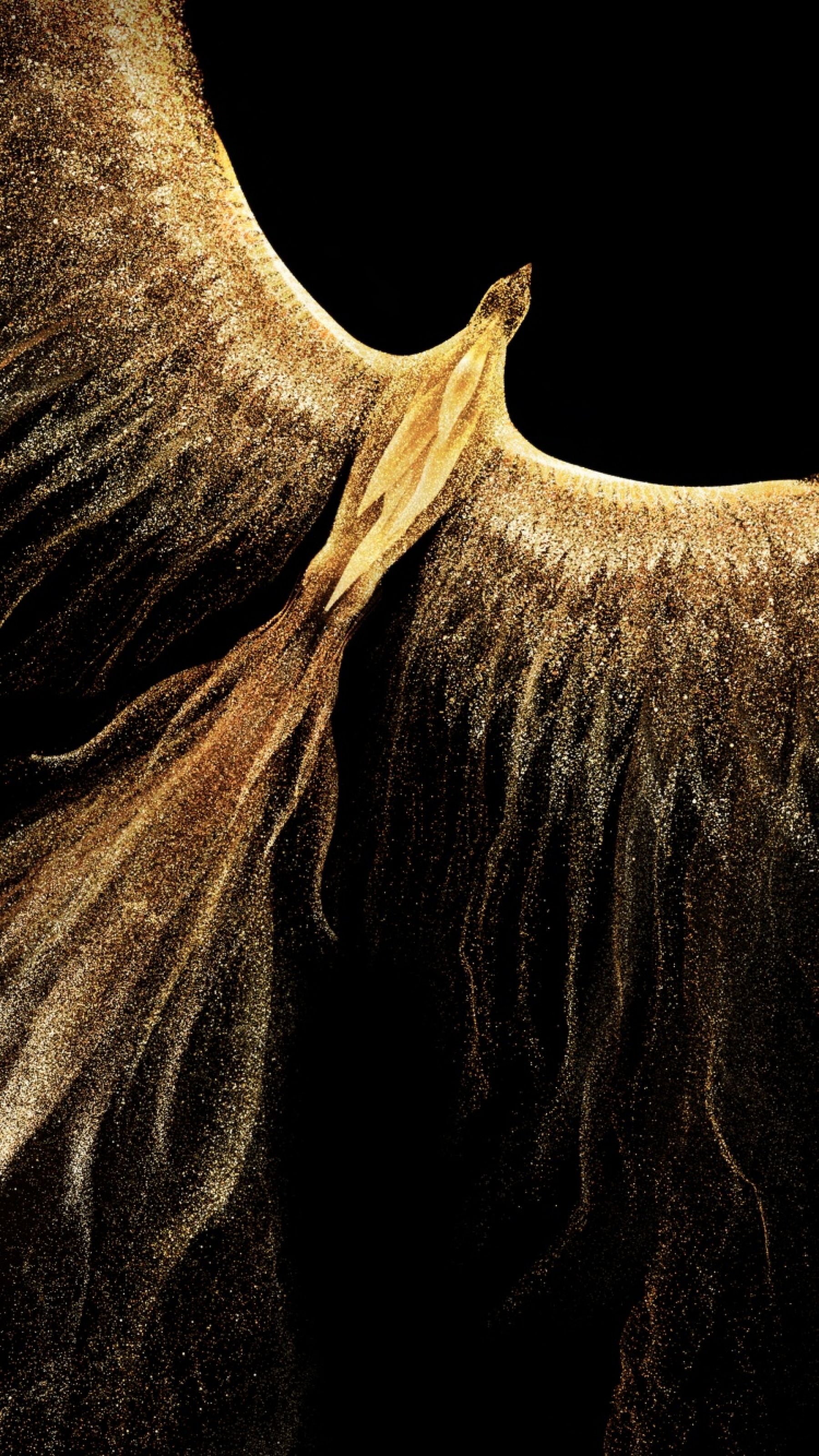 Gold Phoenix Bird Dark HD wallpaper for Apple iPhone, Apple Watch, Mac, iPad and Apple Watch