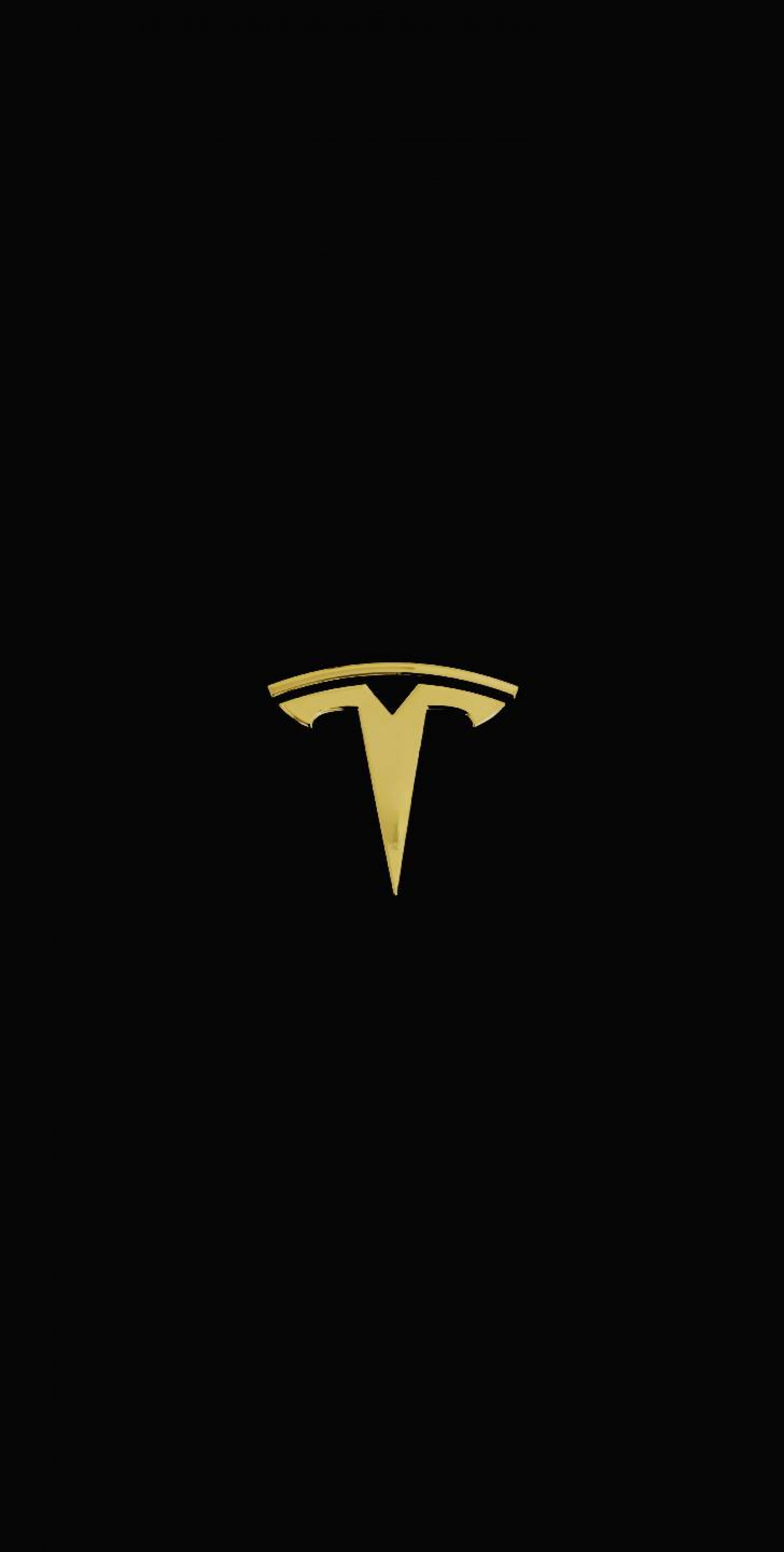 Gold Tesla Logo Black Official