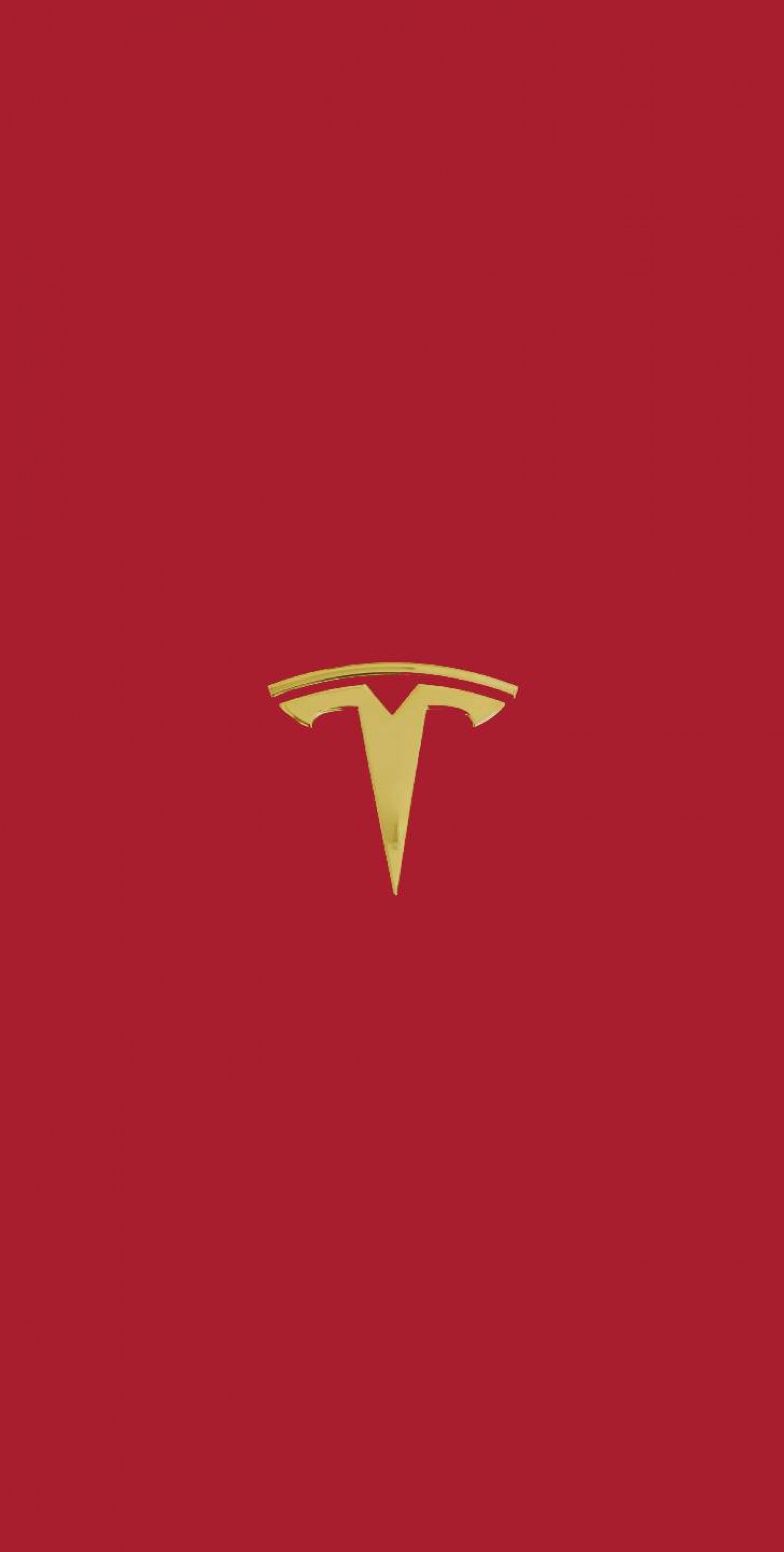 Gold Tesla Logo Red Official