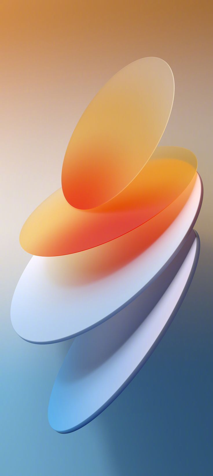 Google Android OPPO Smartphones ColorOS Stock Default Wallpapers Orange 3D Discs Circles wallpaper for Apple iPhone, Apple Watch, Mac, iPad and Apple Watch