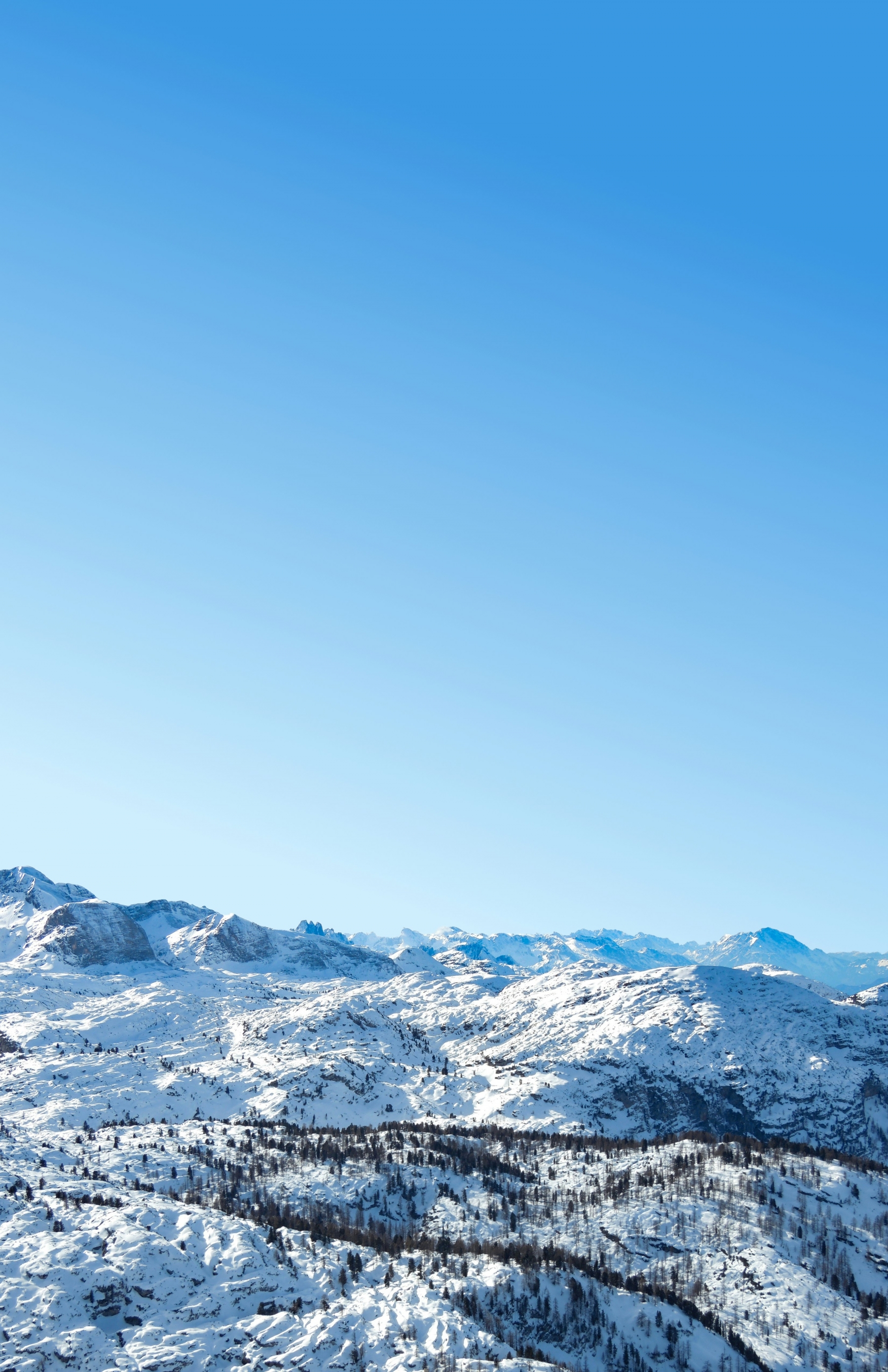 Gorgeous Blue Sky In The Morning Over Mid Winter Landscape