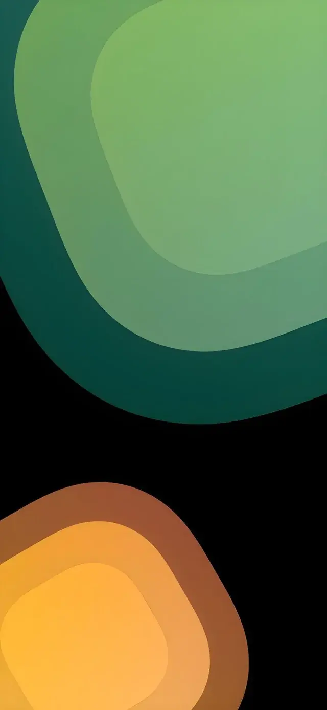 Green And Orange Abstract Shapes Dark Theme Best Wallpapers For Apple iPhone 16
