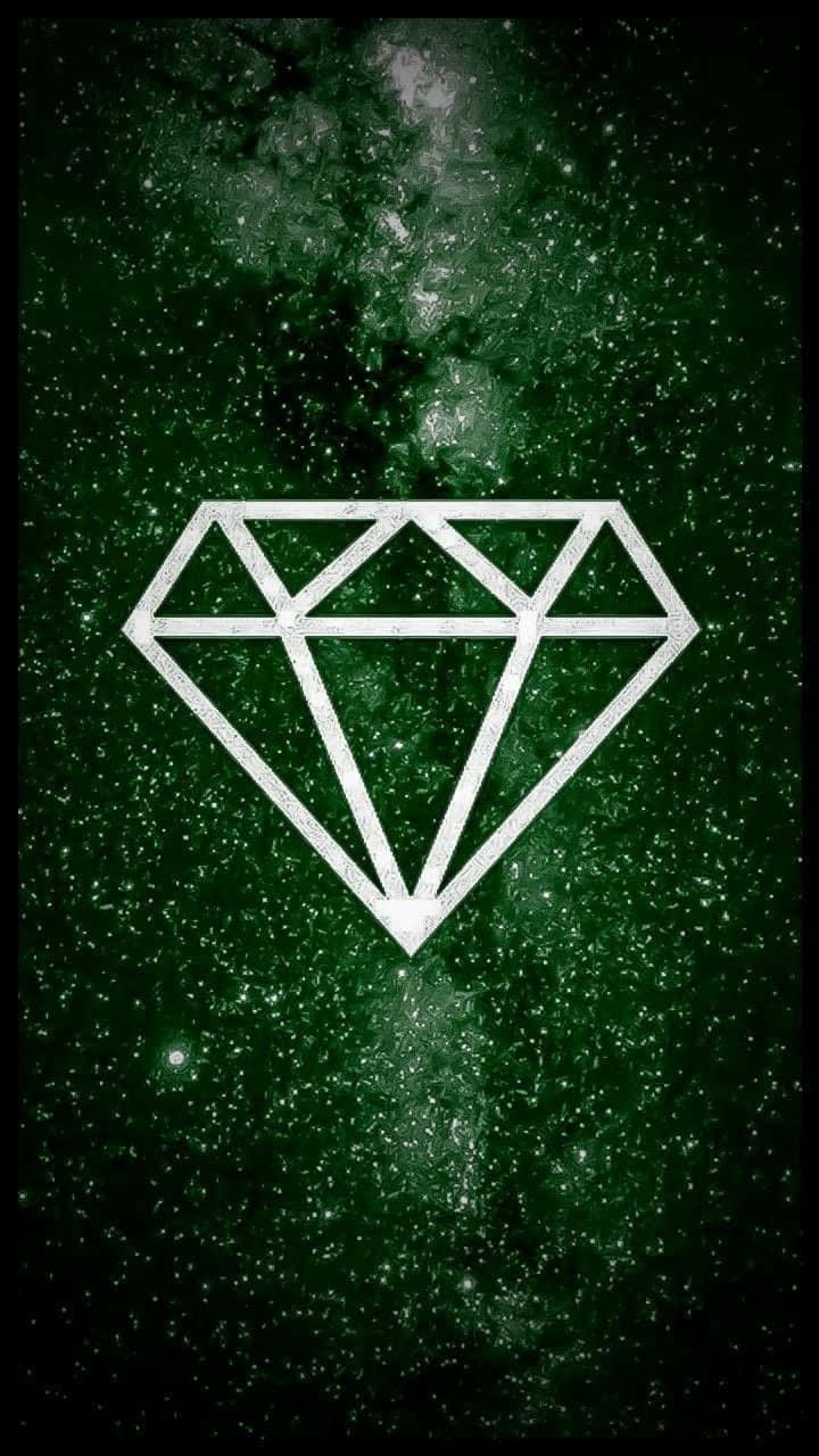 Green Diamond Icon In Space wallpaper for Apple iPhone, Apple Watch, Mac, iPad and Apple Watch