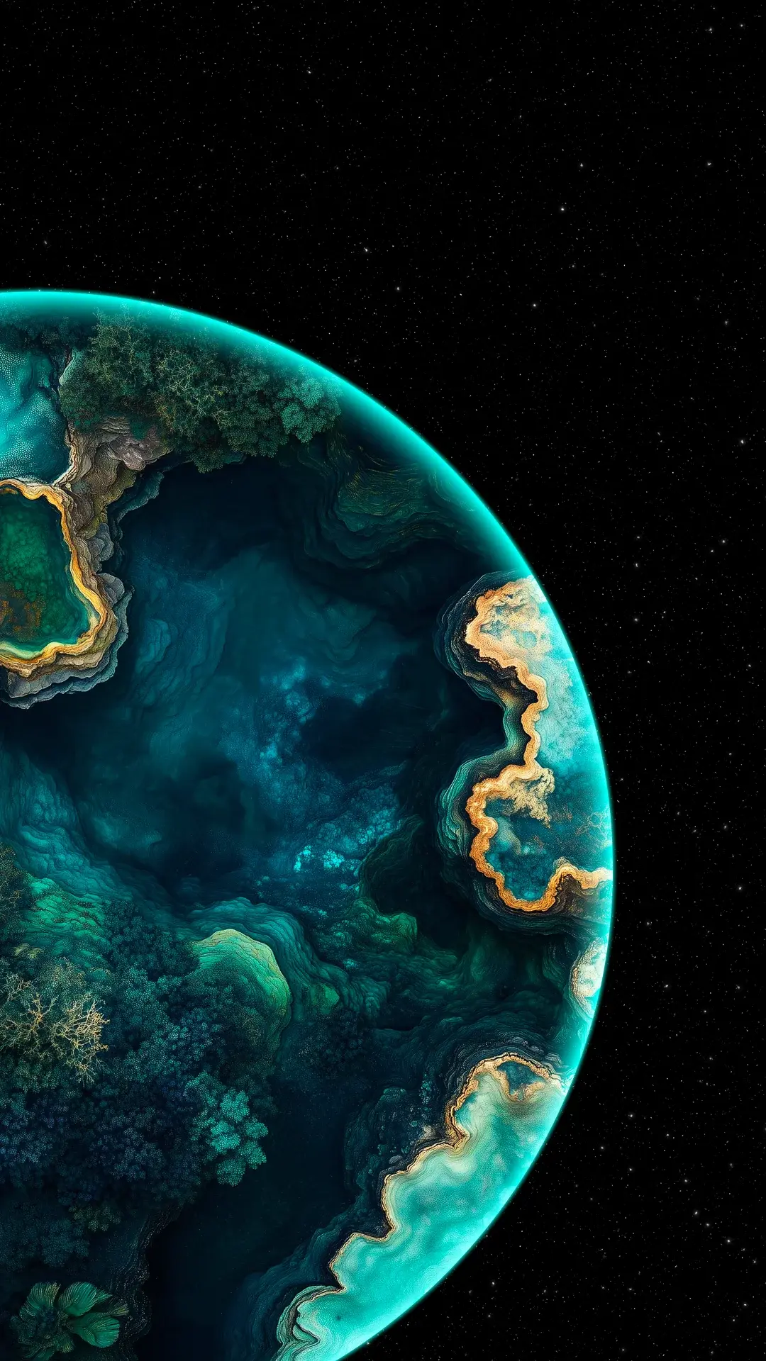 Green Turquoise Marble Effect Planet Best Wallpapers For Apple iPhone 16