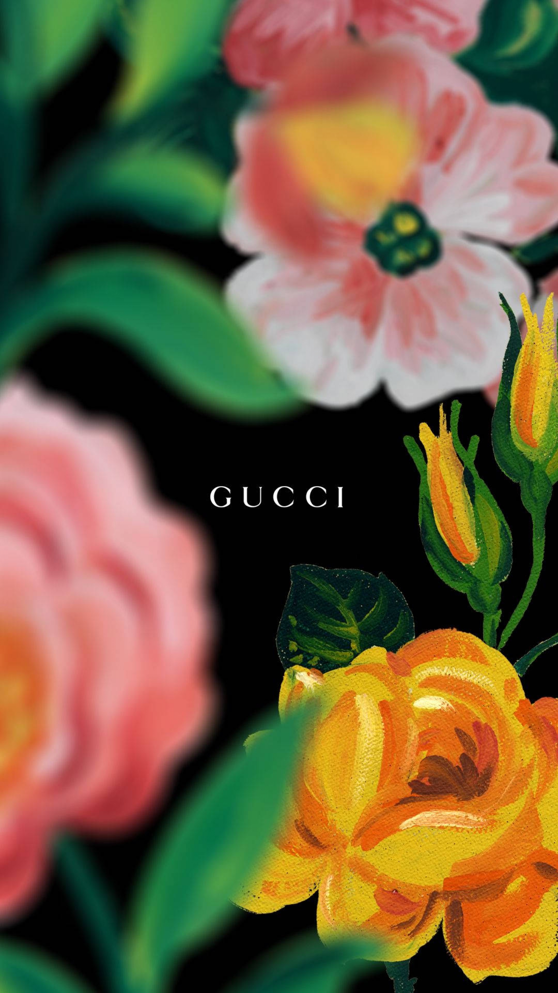 Gucci Luxury Brands Flowers Logo wallpaper for Apple iPhone, Apple Watch, Mac, iPad and Apple Watch