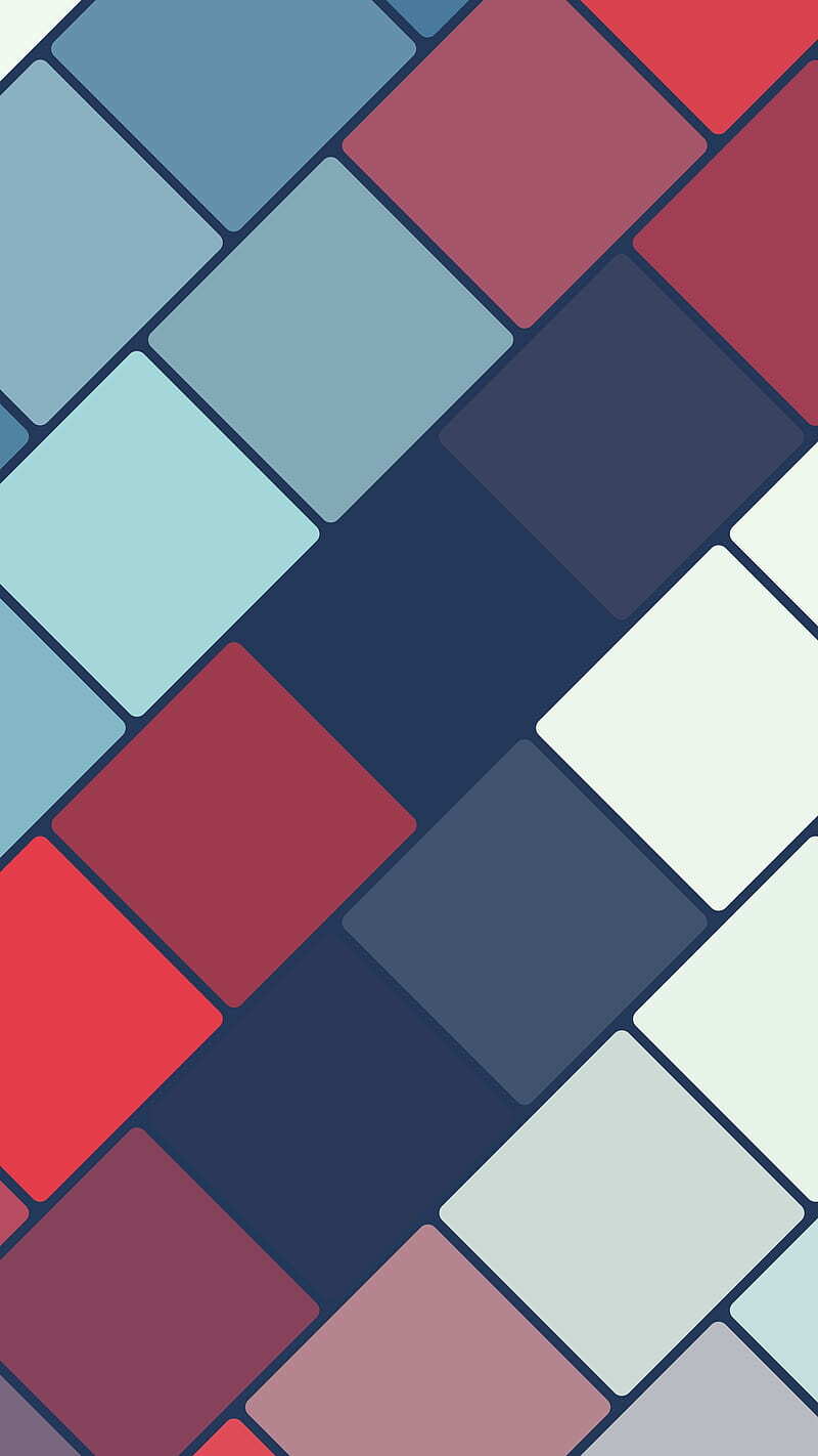 HD Wallpaper Tile 2 Abstraction Blue Generator Pastel Colors Pattern Red Rounded Squares Rounded Squares Colorful Red