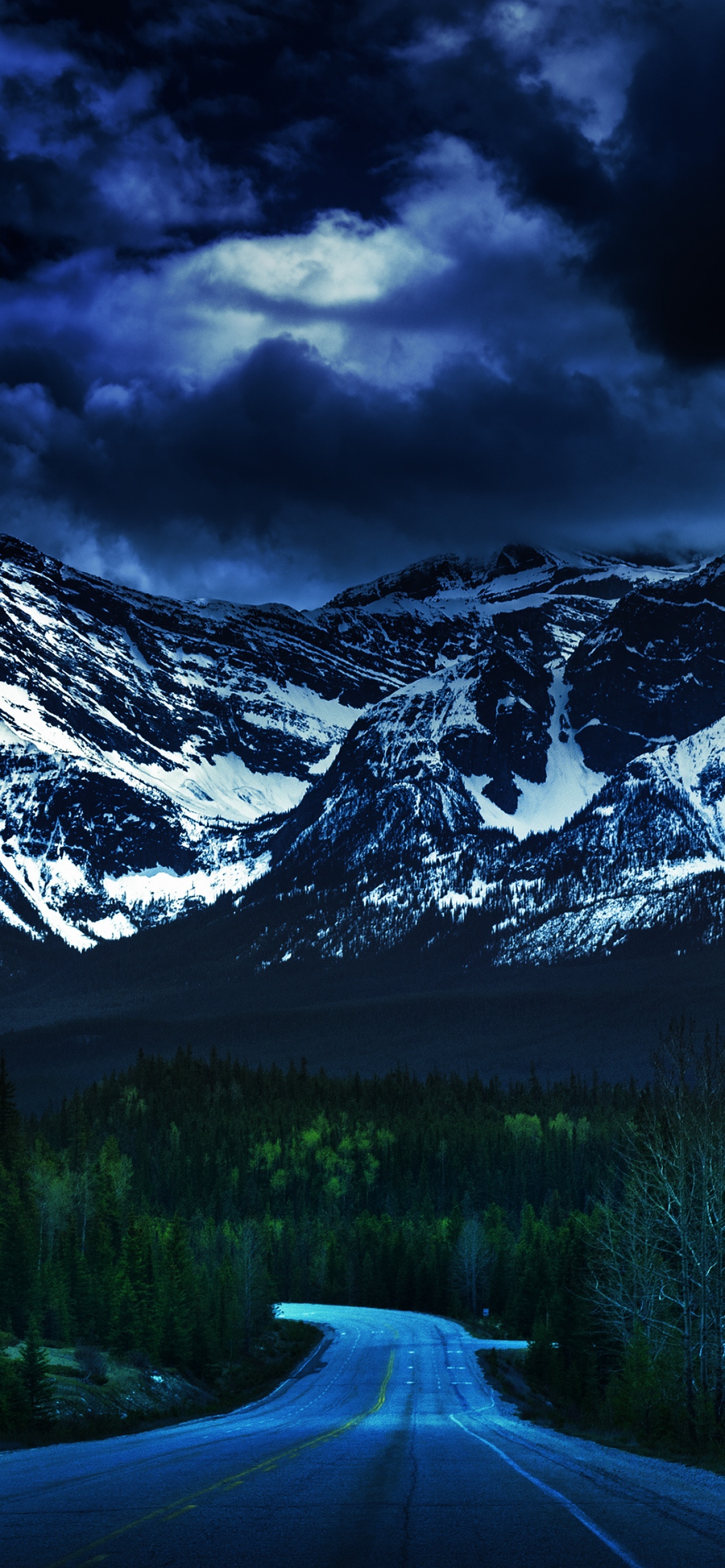 Icefields Parkway Canadian Rockies Dusk Dark Clouds Stormy wallpaper for Apple iPhone, Apple Watch, Mac, iPad and Apple Watch