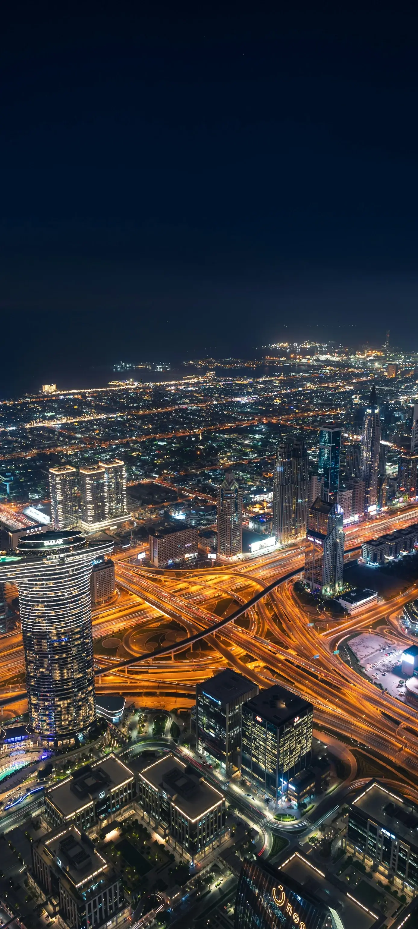 Intersection At Night Dubai City United Arab Emirates UAE Luxury Living Skyscraper Skyline Vacation