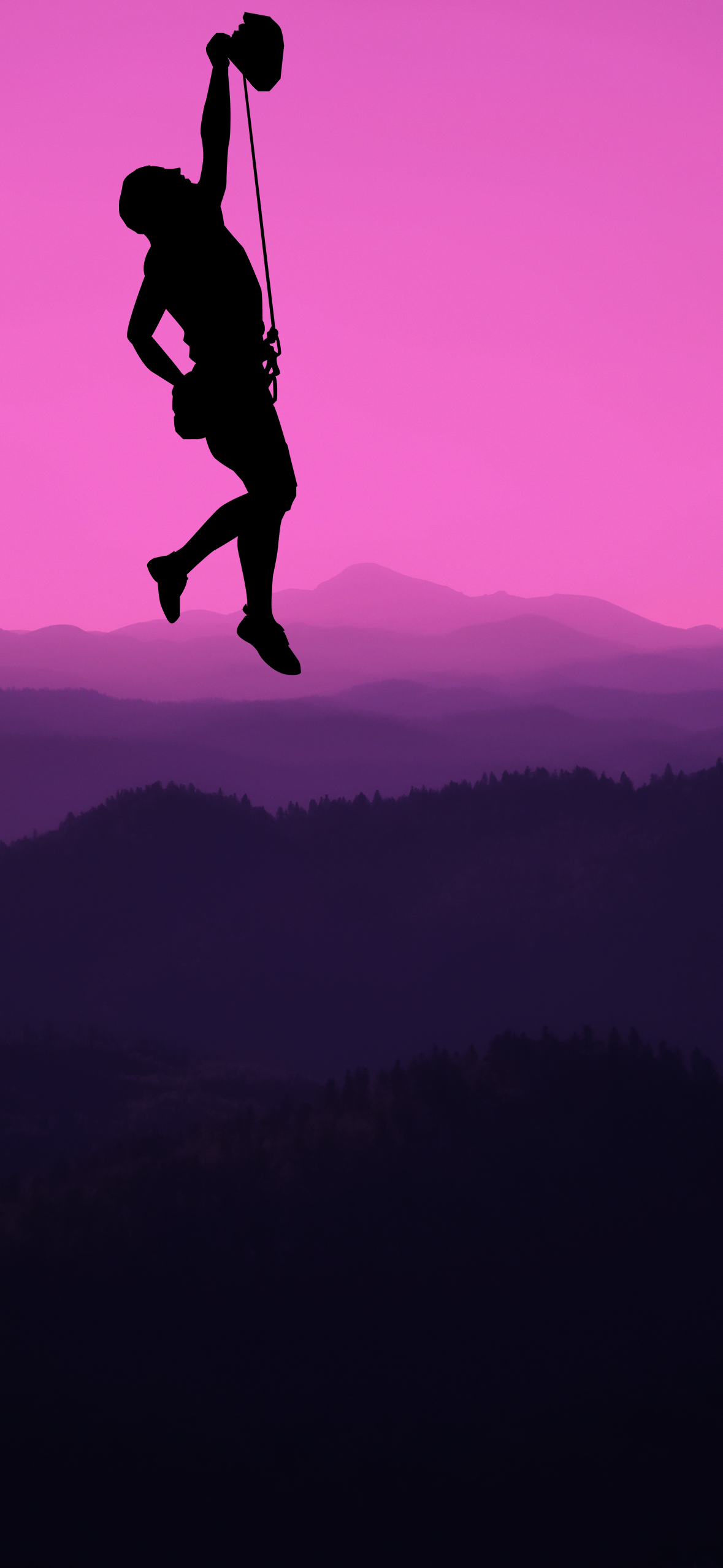 iPhone Dynamic Island Purple Climber wallpaper for Apple iPhone, Apple Watch, Mac, iPad and Apple Watch