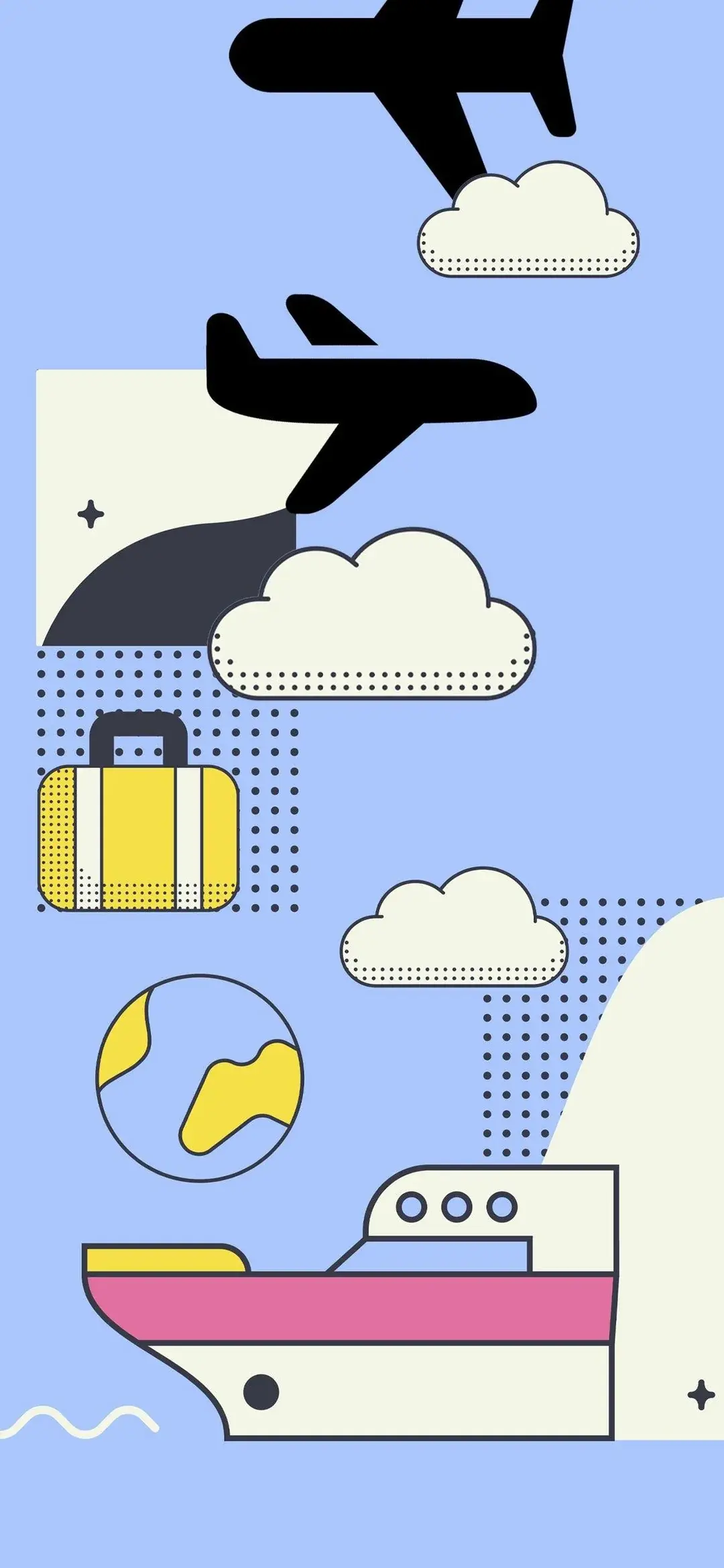 iPhone Dynamic Island Wallpaper Travel Planes Boats