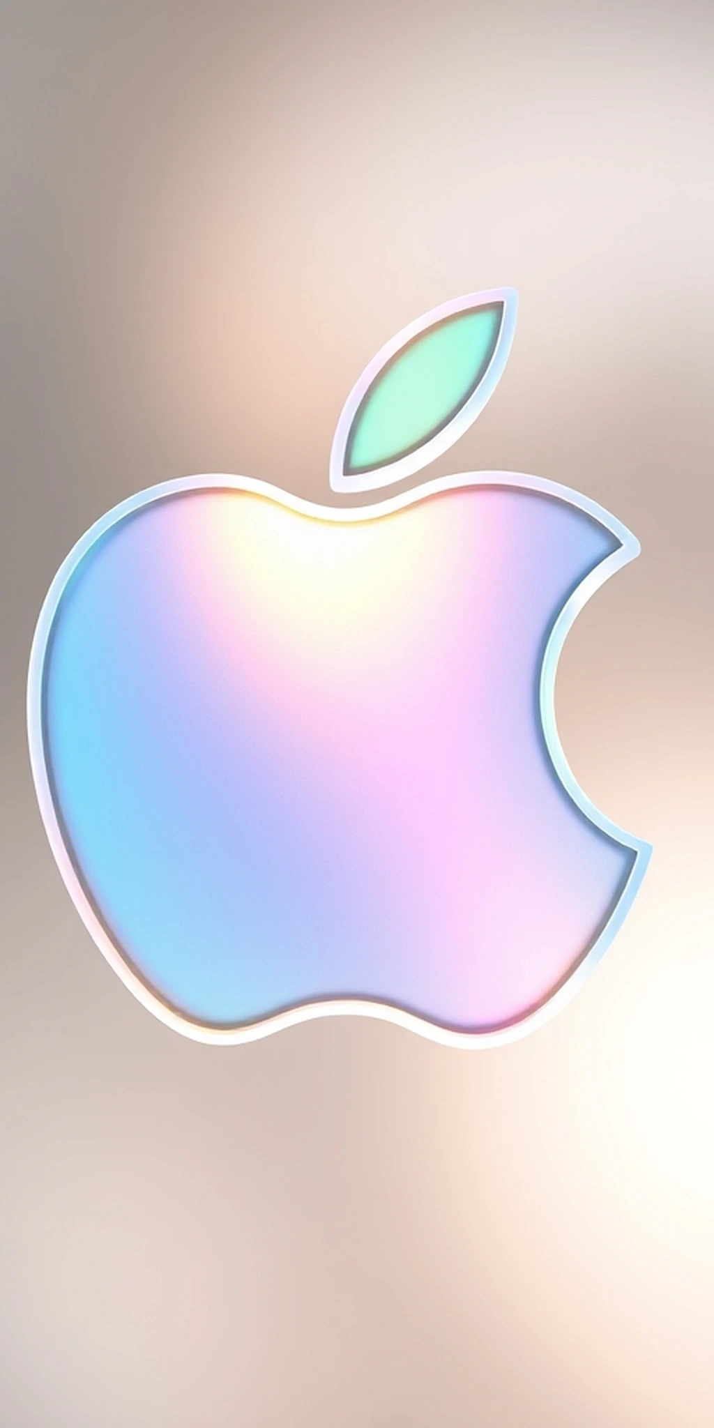 Glassmorphism iOS 26 Apple Logo Iridescent With Specular Highlights iPhone wallpaper