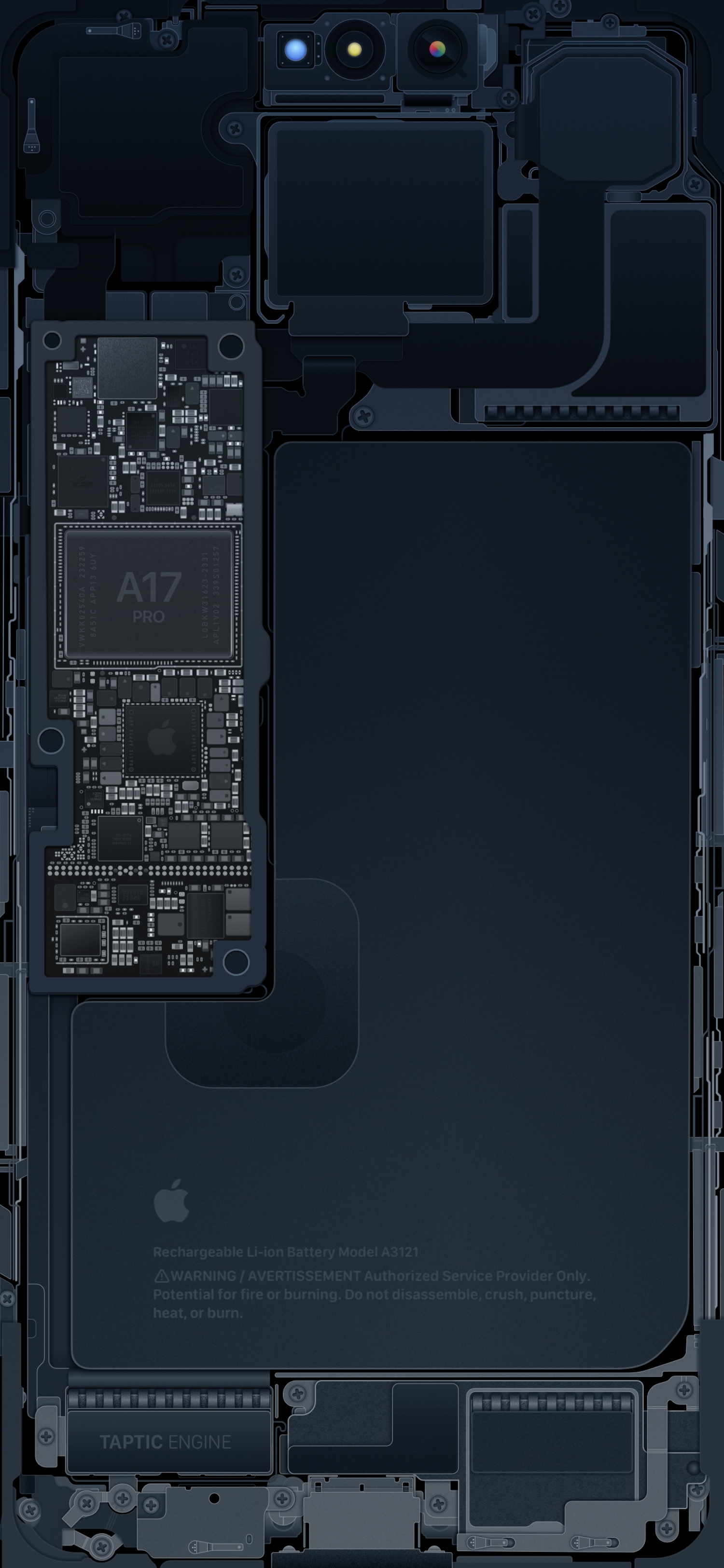 iPhone Internal Teardown Hardware Schematic Navy Blue