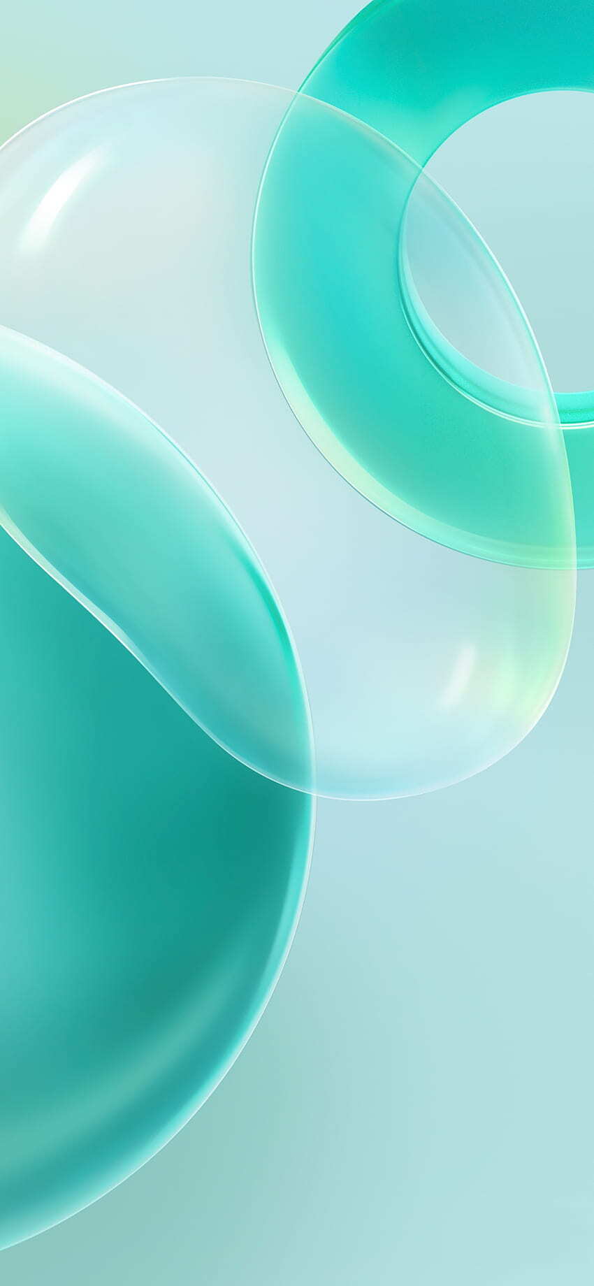 iPhone Wallpaper Huawei Nova 8 Pro Bubble Circle White Background Teal Green Abstract