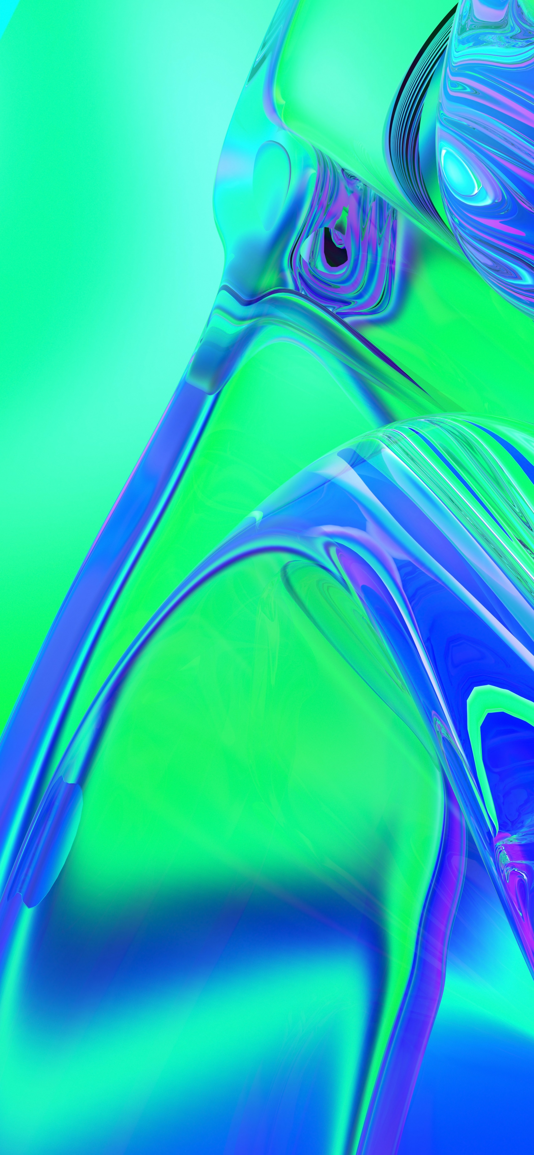 Iridescent 3D Glass Green Blue wallpaper for Apple iPhone, Apple Watch, Mac, iPad and Apple Watch