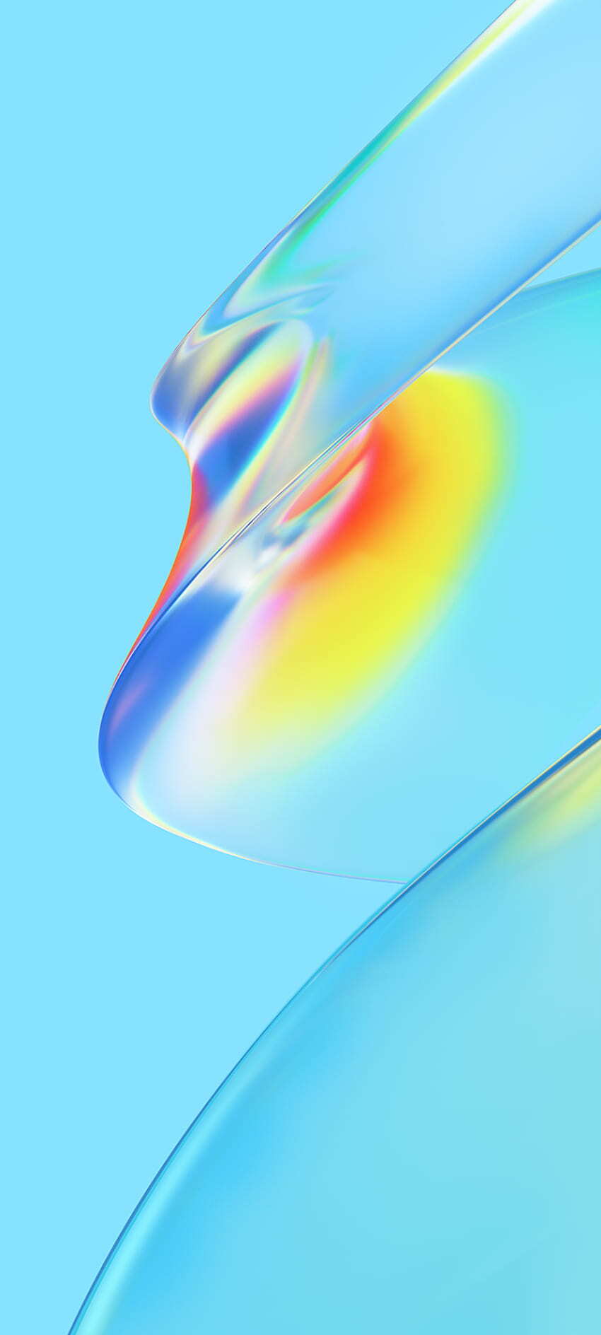 Iridescent Glass Baby Blue Rainbow Desktop Wallpaper OPPO A54