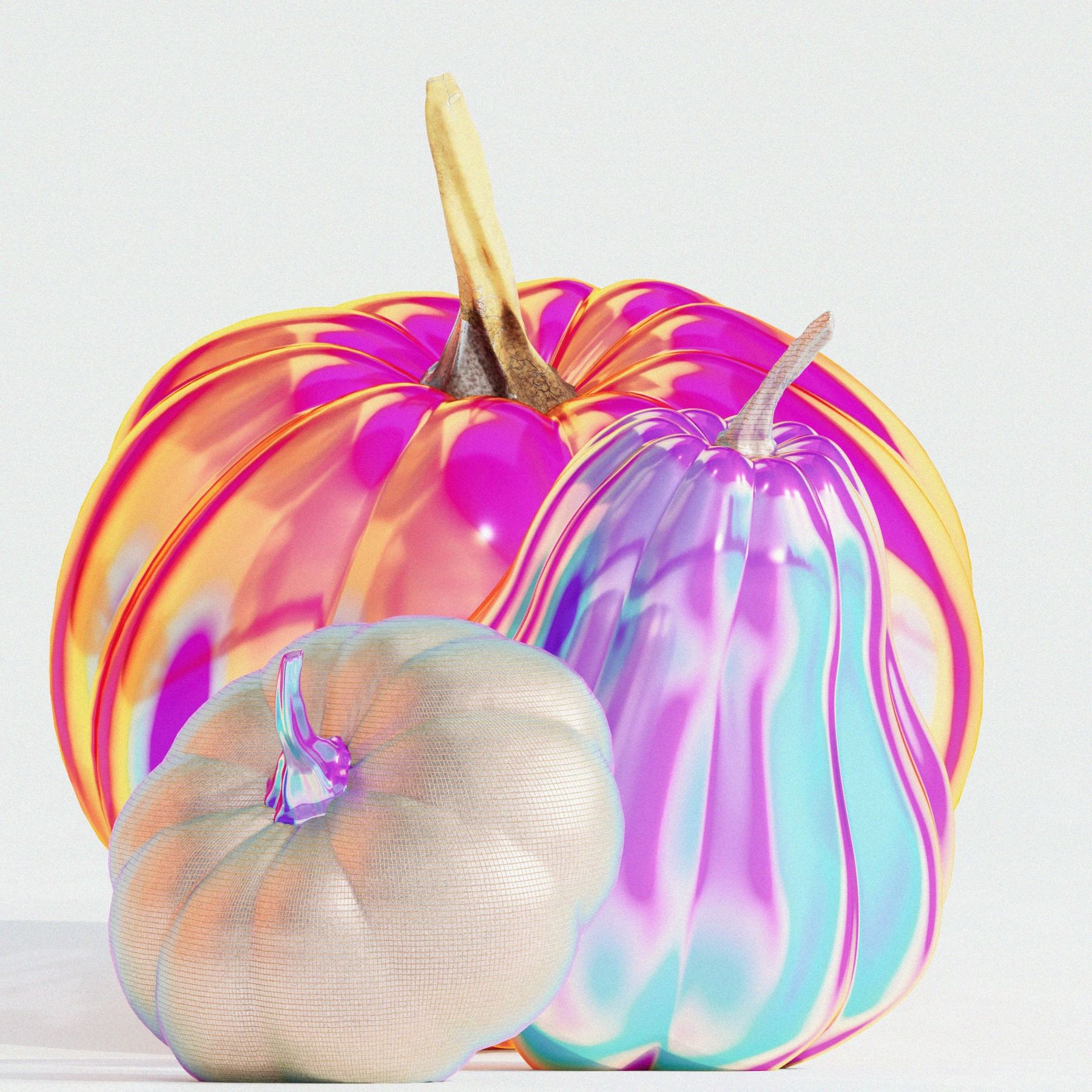 Iridescent Pumpkins Seasonal Halloween Modern