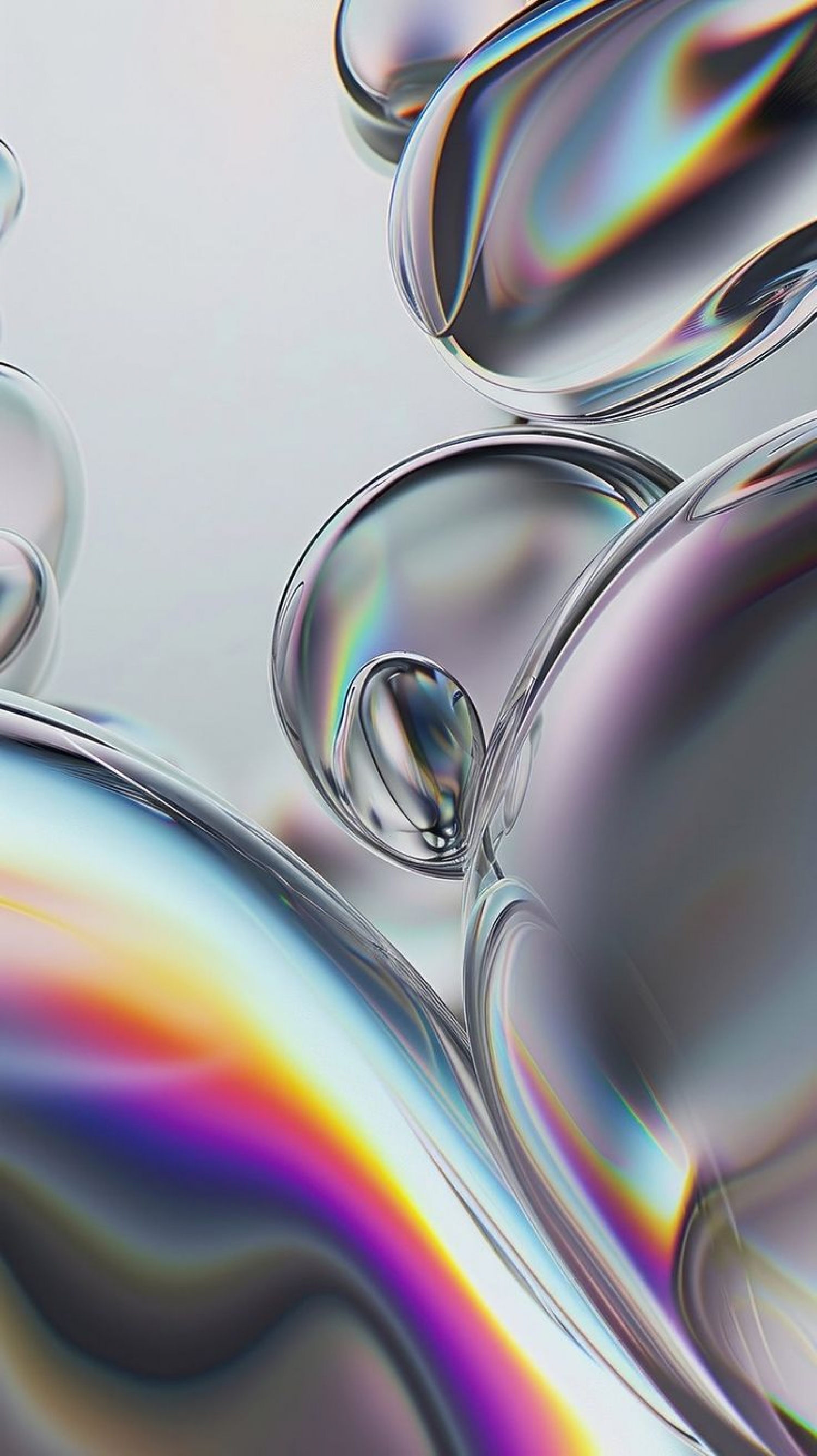 Iridescent Water Bubbles White