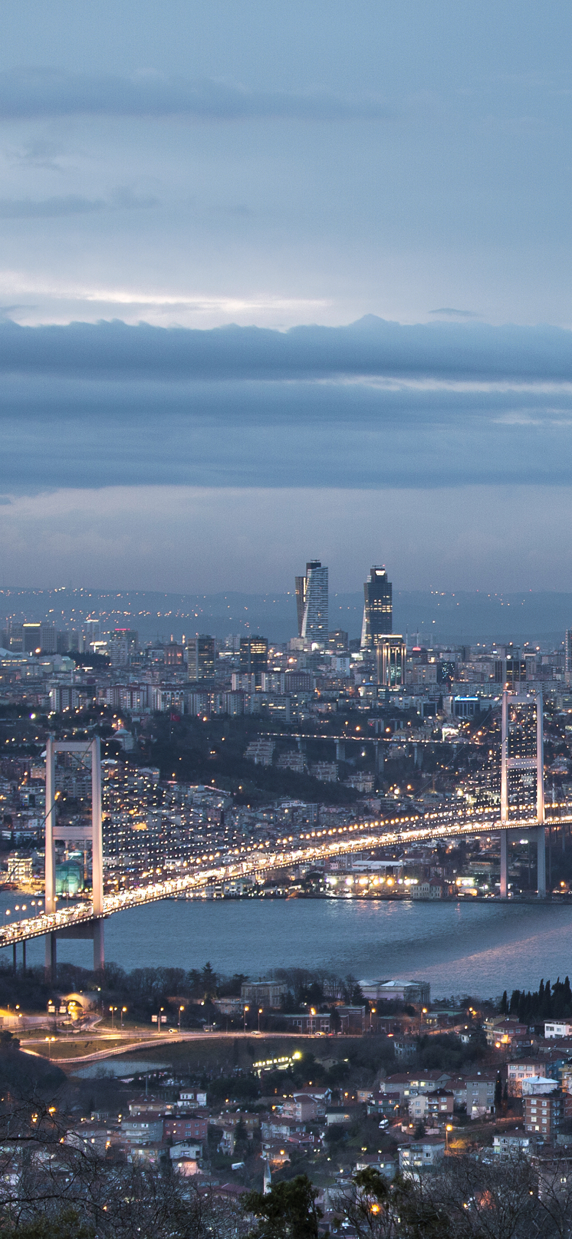 Istanbul Turkey Bridge At Dusk wallpaper for Apple iPhone, Apple Watch, Mac, iPad and Apple Watch