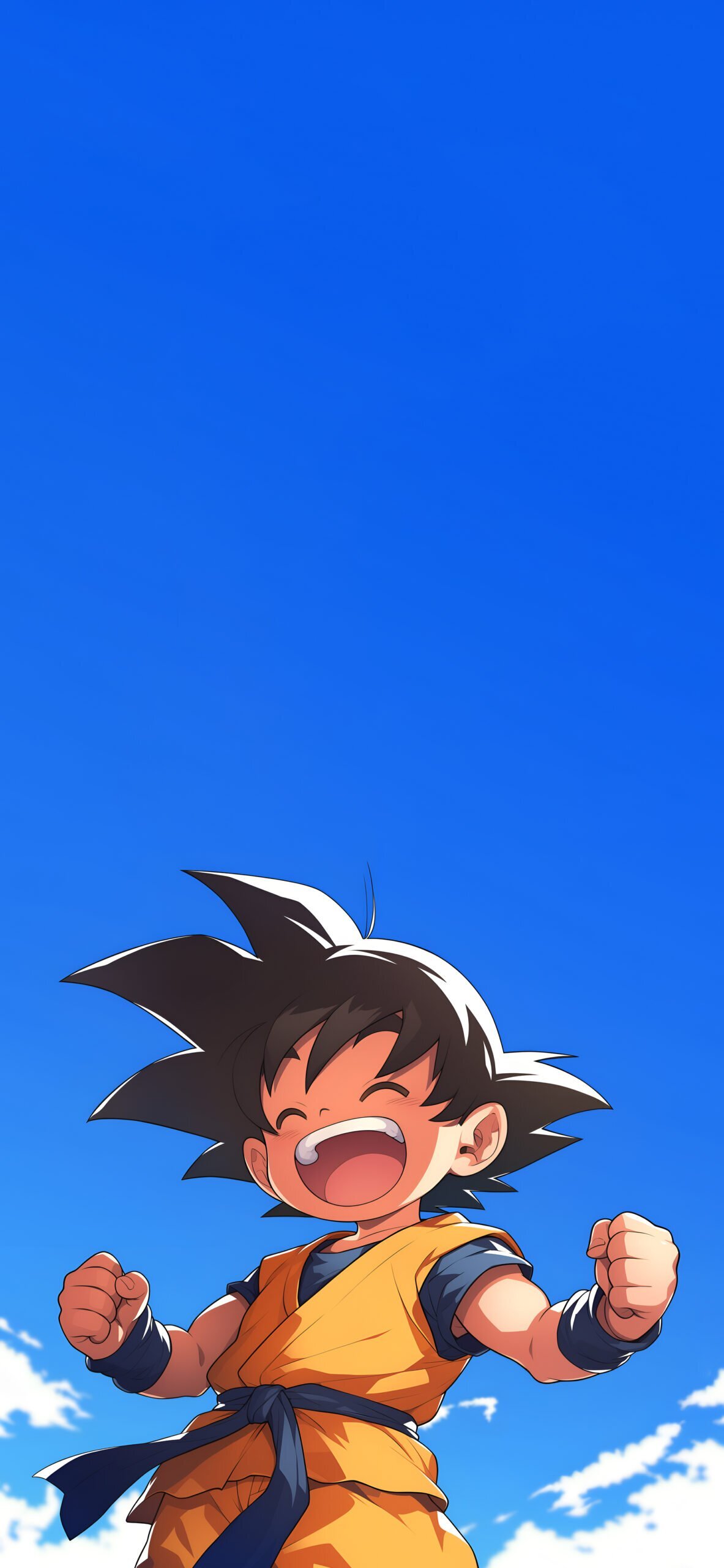 Kid Goku Happy Wallpaper Scaled Goku Dragon Ball Z Anime Cartoon Manga wallpaper for Apple iPhone, Apple Watch, Mac, iPad and Apple Watch