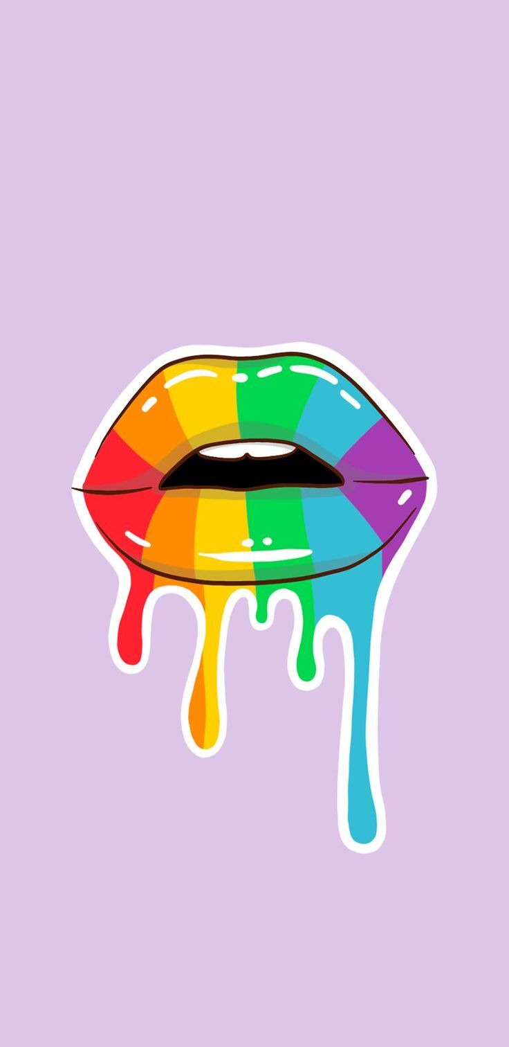 LGBTQIA LGBT Gay Pride Rainbow Flag Lips Dripping Purple wallpaper for Apple iPhone, Apple Watch, Mac, iPad and Apple Watch