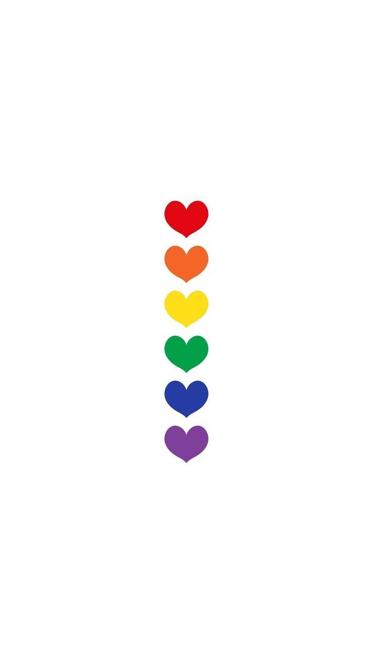 LGBTQIA LGBT Gay Pride Rainbow Flag Love Hearts White Background iPhone