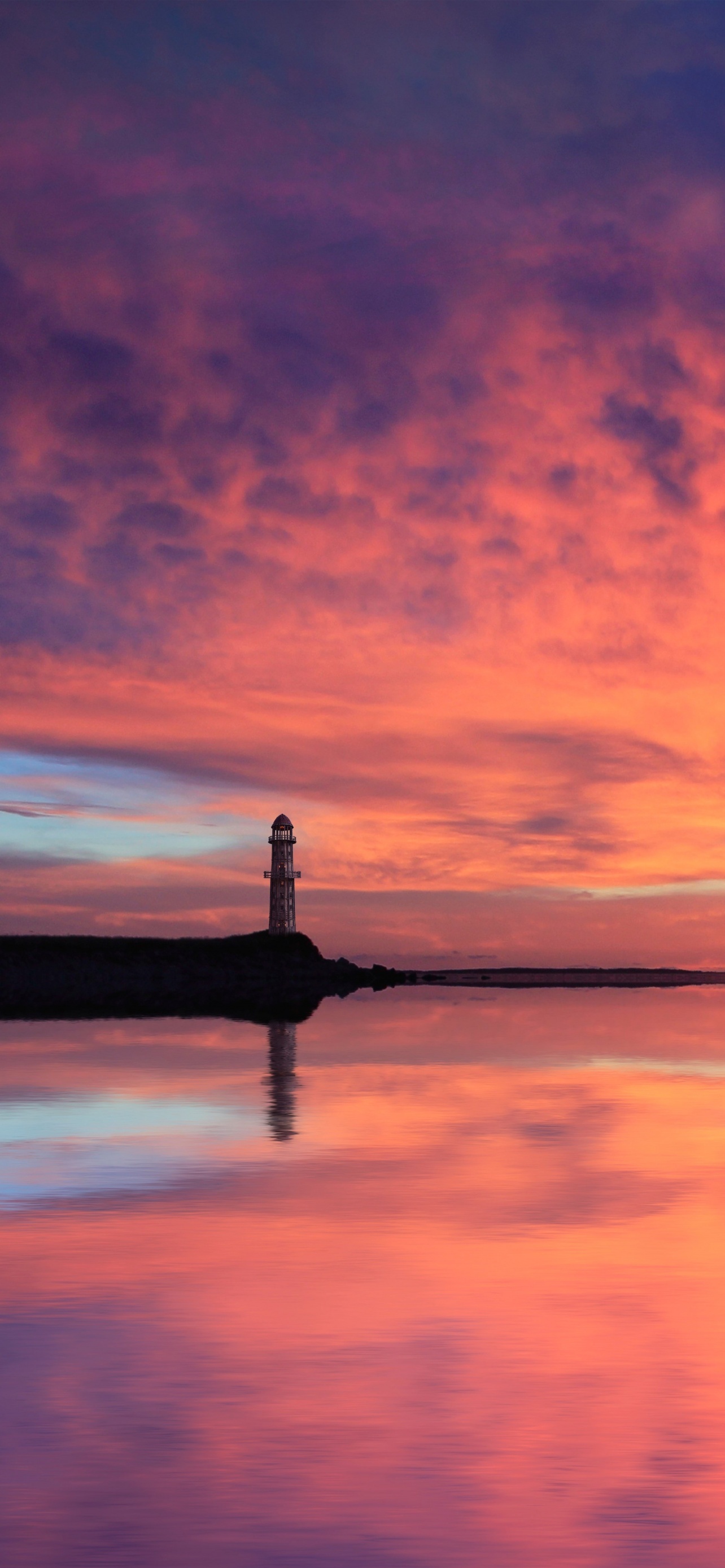 Lighthouse Sunset Seascape Dusk Clouds Sunlight Evening Sky