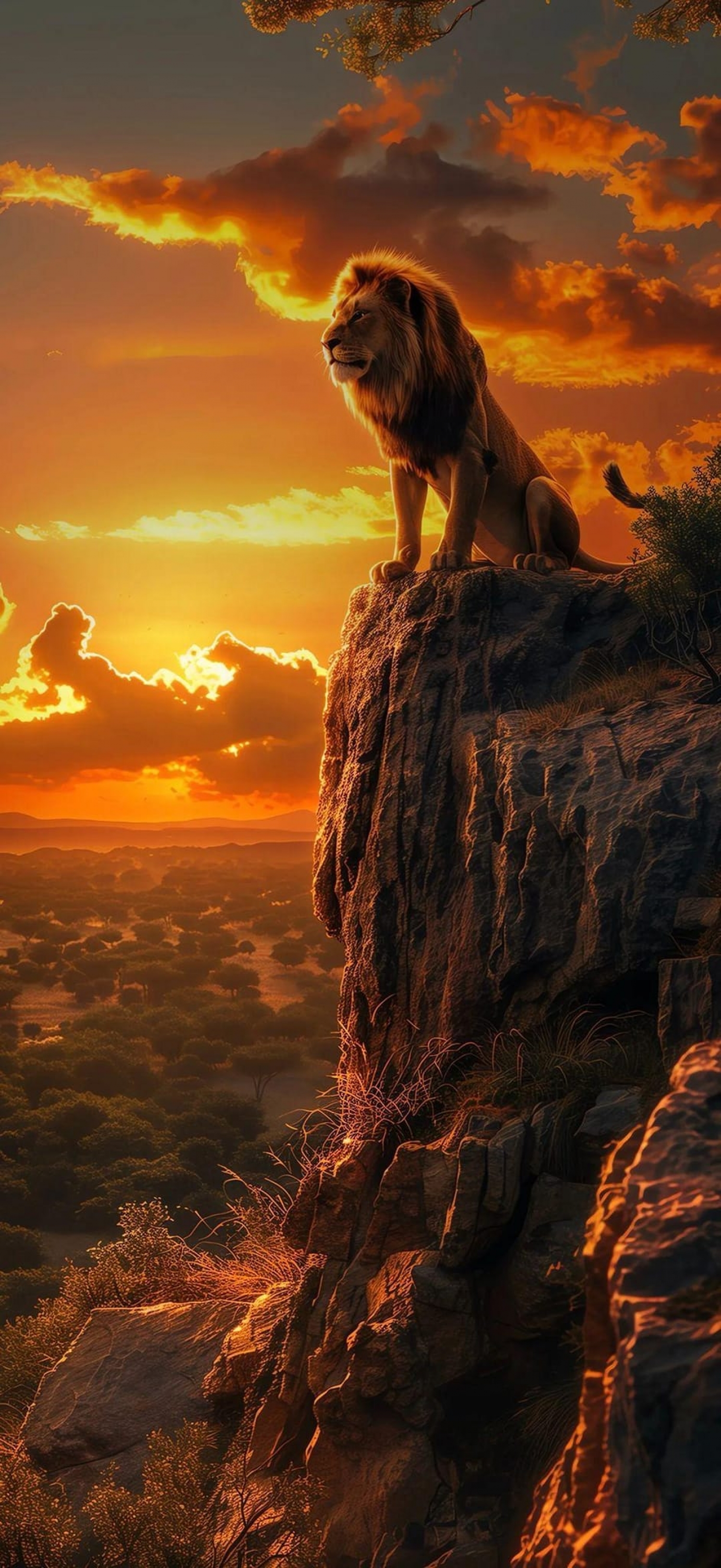 Lion King Disney Movie Lion On A Cliff