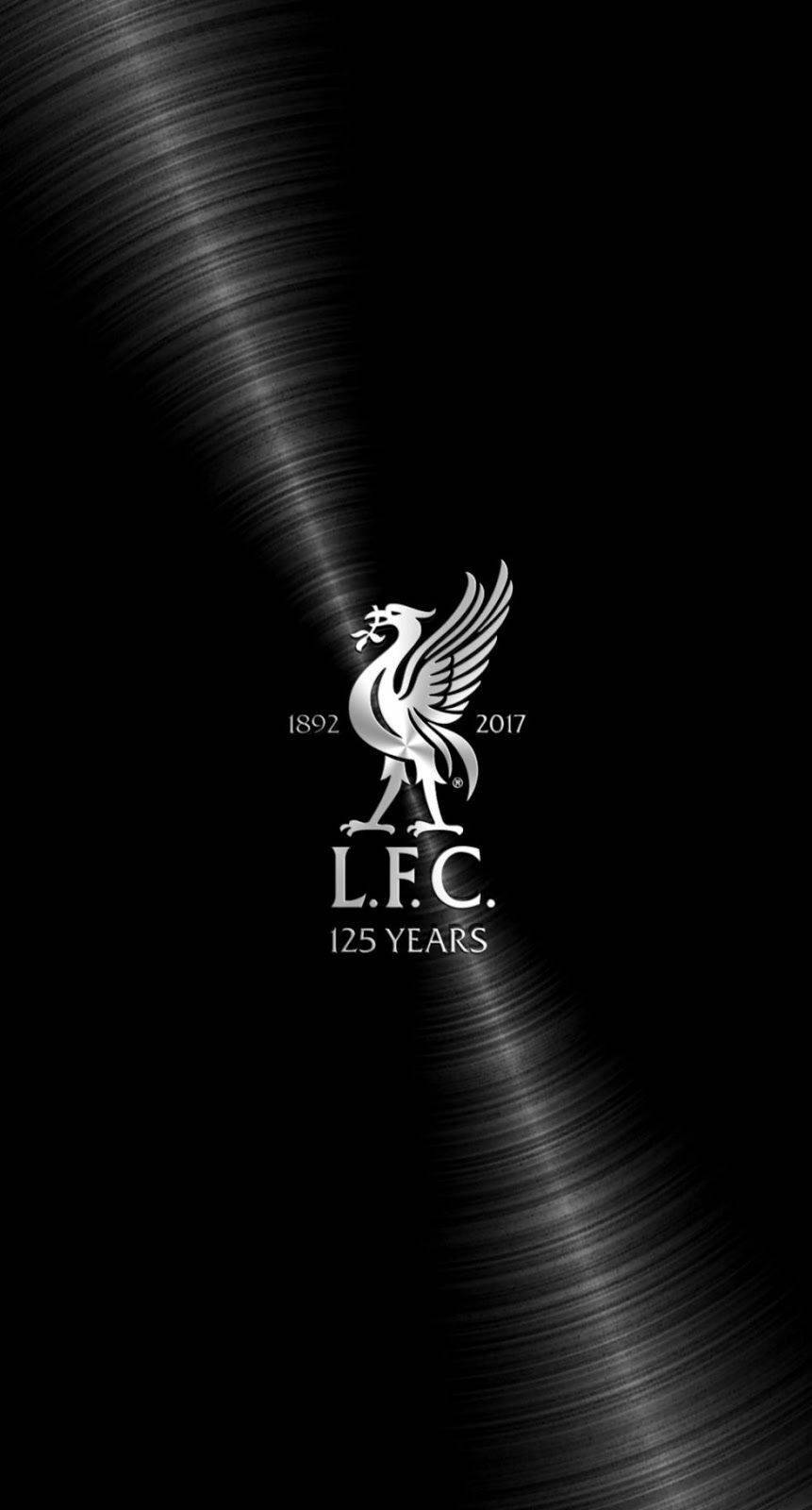 Liverpool FC Football Club LFC Disc Black Metallic Logo wallpaper for Apple iPhone, Apple Watch, Mac, iPad and Apple Watch