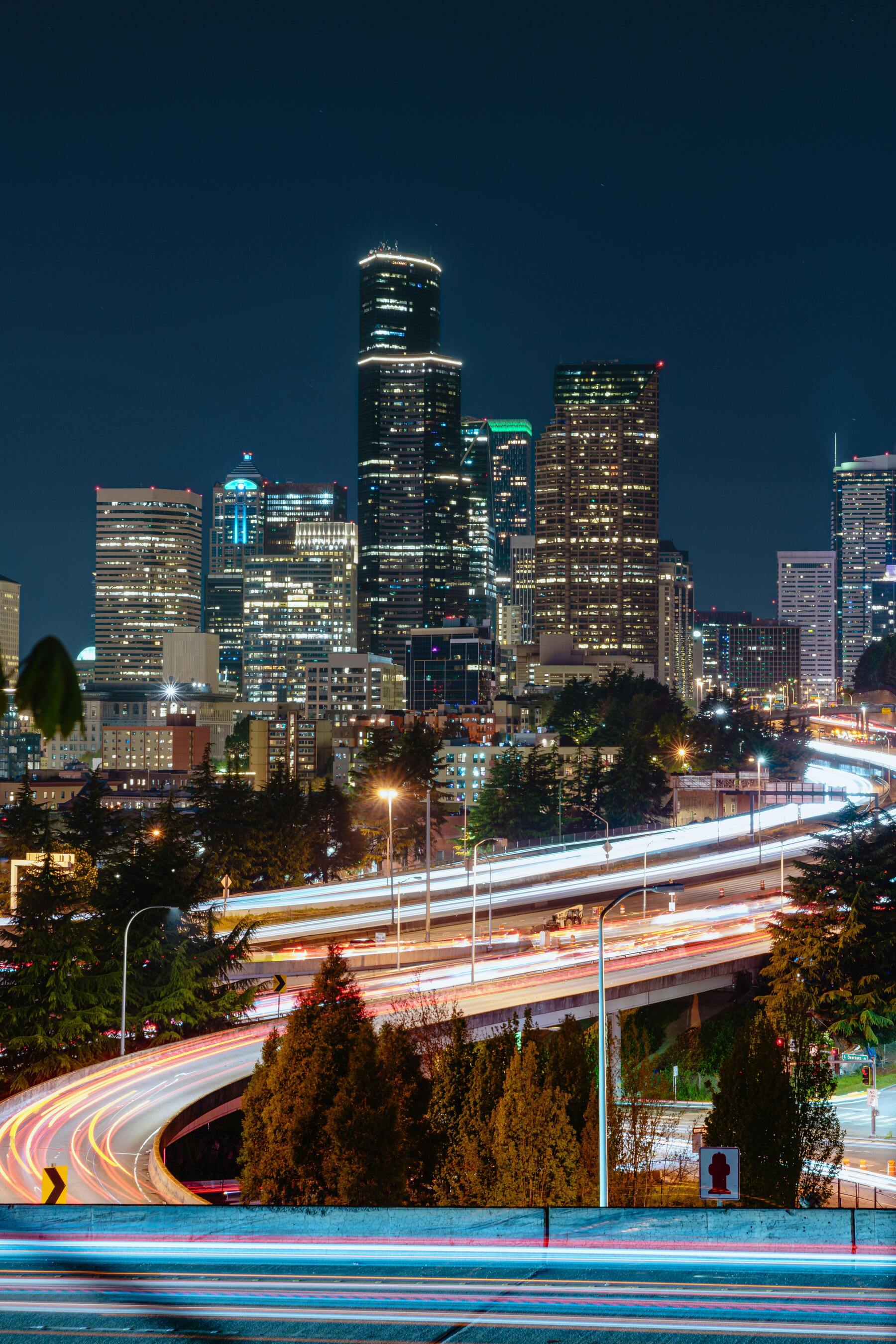 Long Exposure Houston Texas Downtown City Skyline Freeway Highway UltraHD Ultra HD 4K 8K 10K 12k 20k High Resolution HDR Highres Desktop Wallpapers For iPhone And Android wallpaper for Apple iPhone, Apple Watch, Mac, iPad and Apple Watch