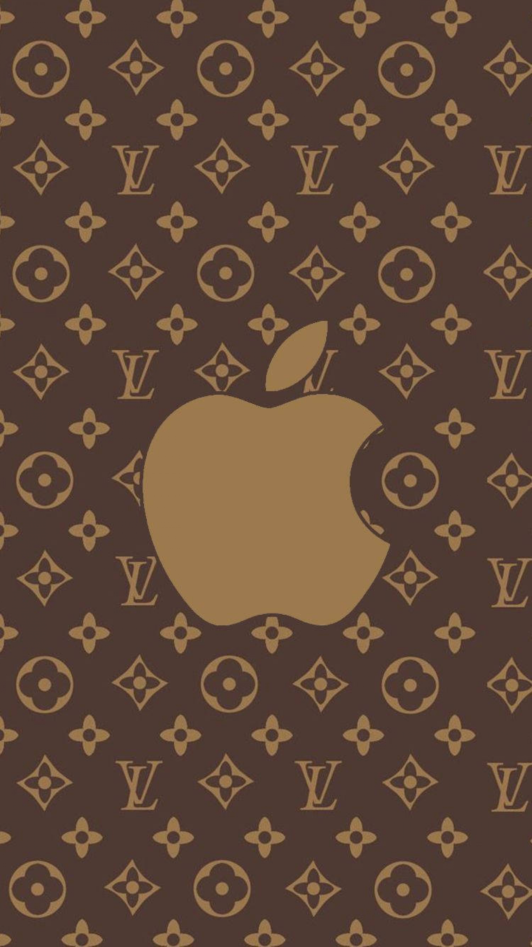 Louis Vuitton And Apple Brand Logo Pattern