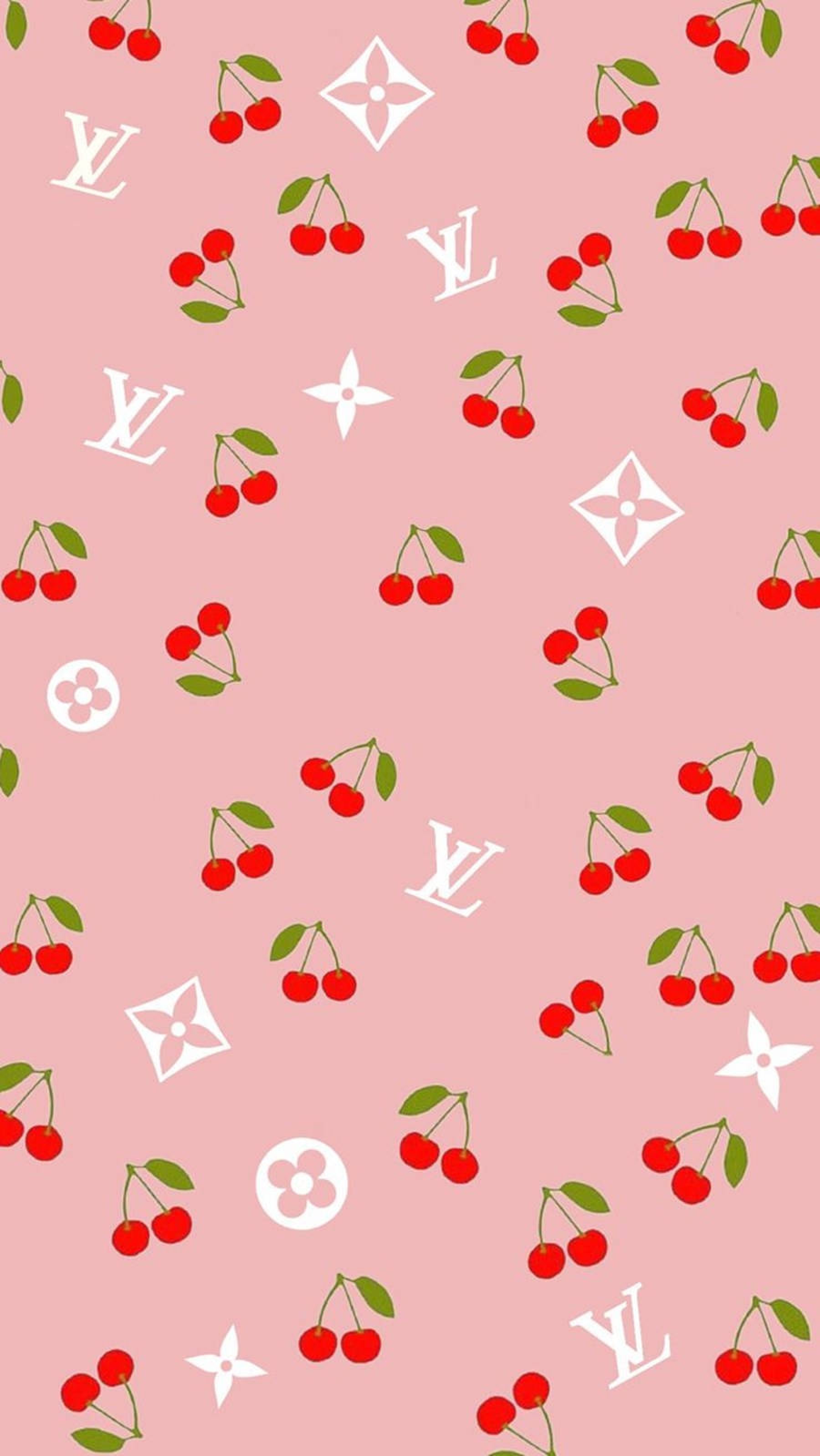 Louis Vuitton Logo Cherries Pink