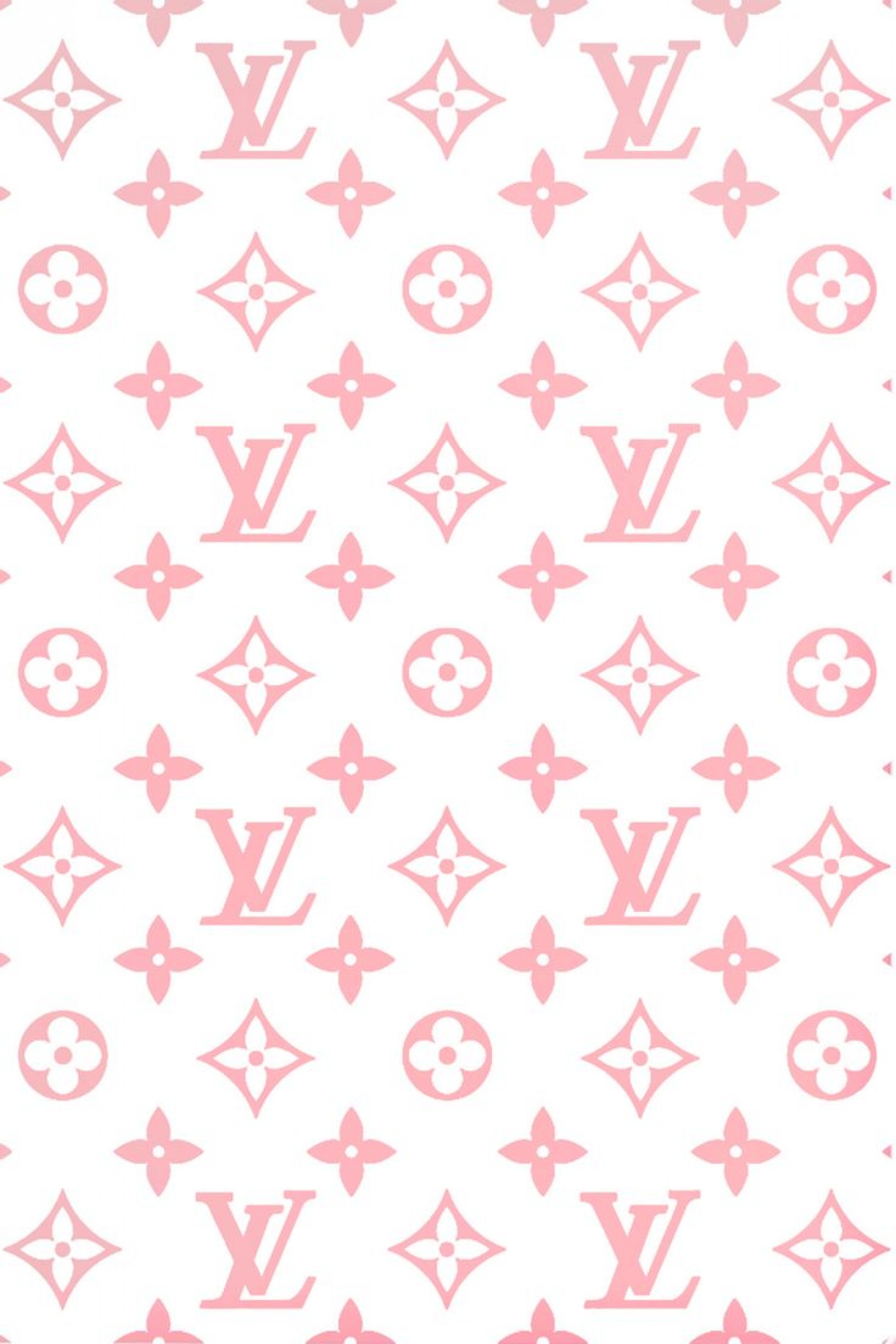 Louis Vuitton Logo Luxury Brands Baby Pink Pattern