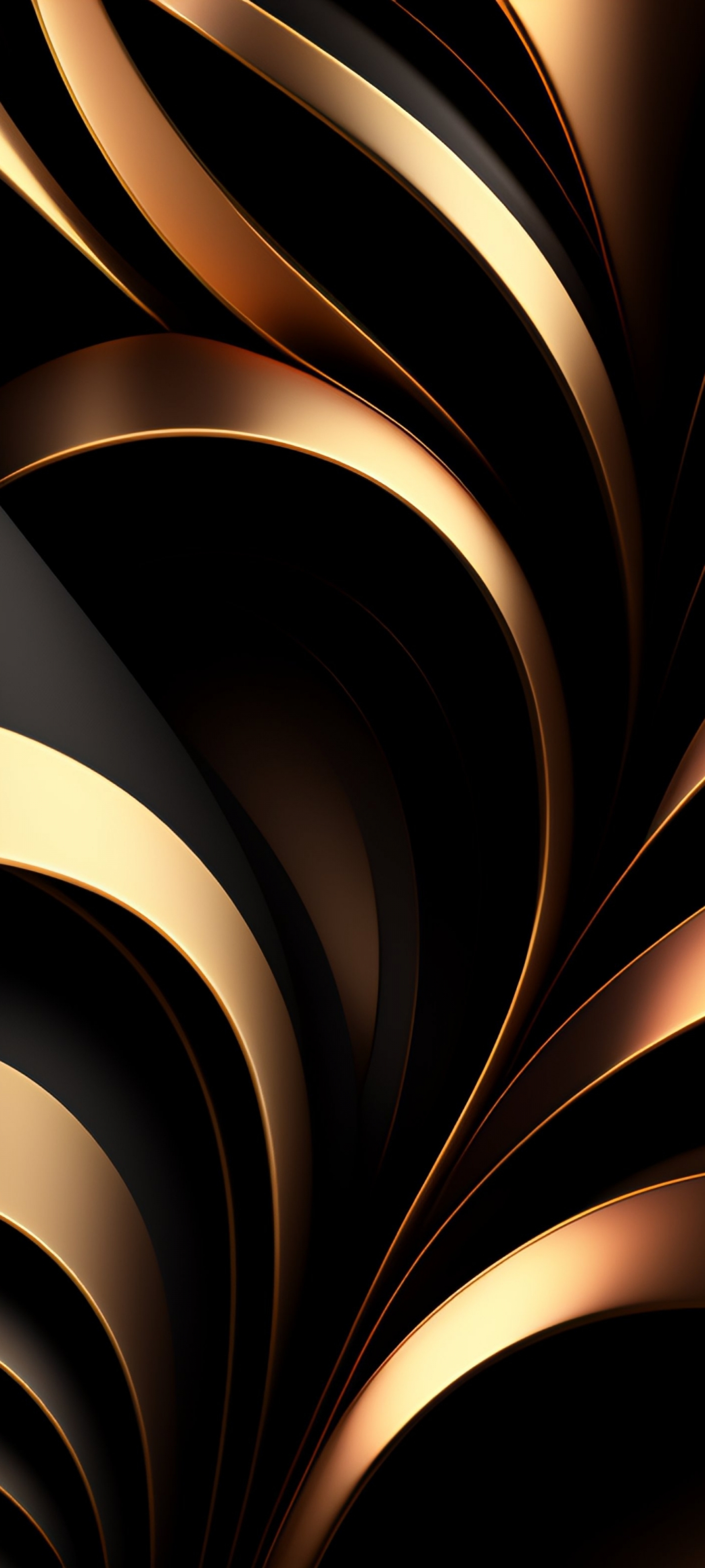 Luxurious Liquid Gold Abstract Lines