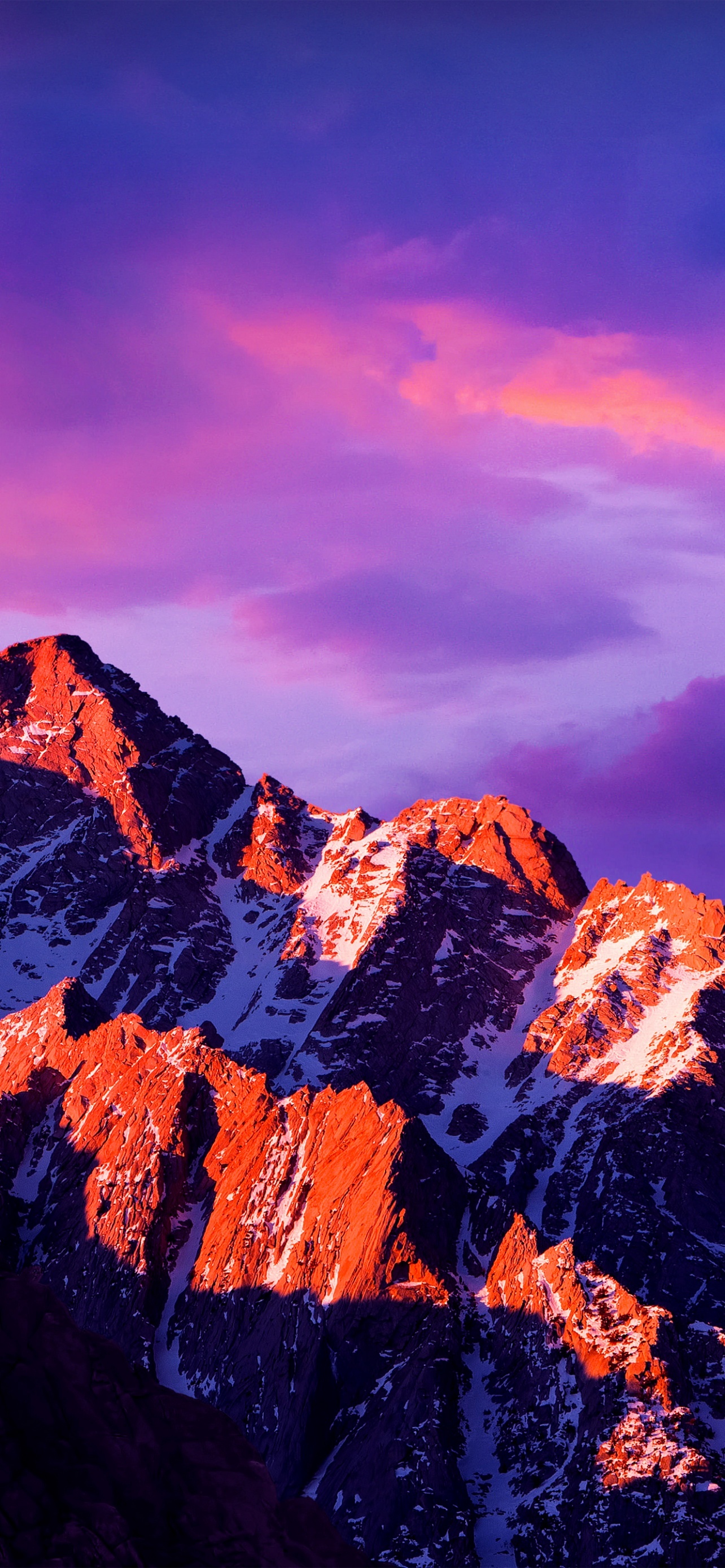 macOS Sierra Glacier Mountains Snow Covered Alpenglow