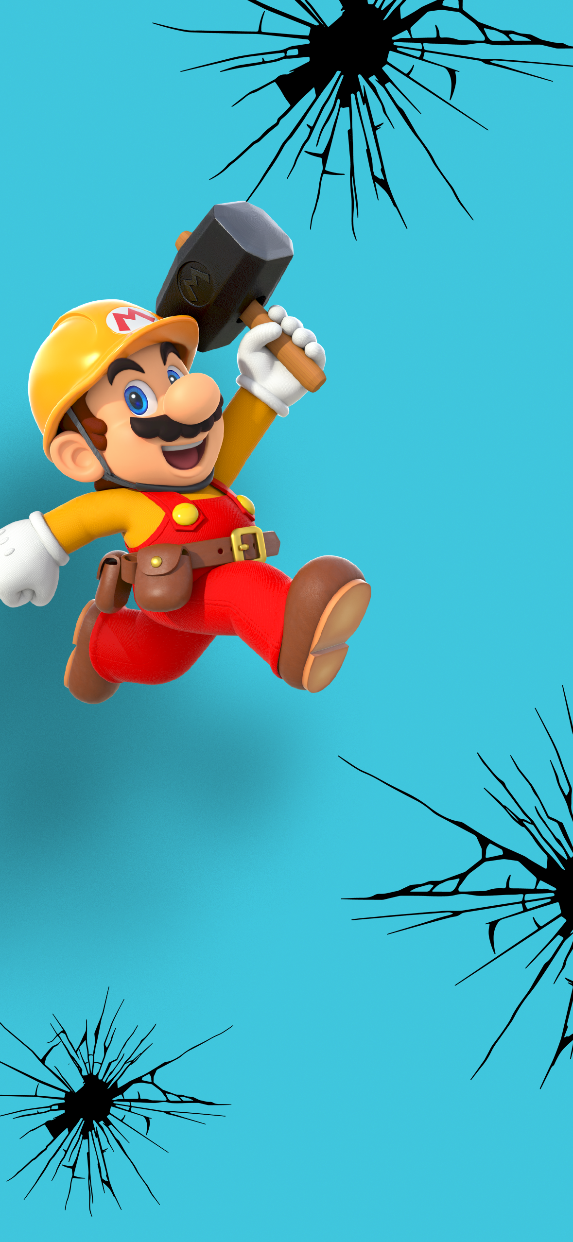 Mario iPhone Dynamic Island Crack Smashed wallpaper for Apple iPhone, Apple Watch, Mac, iPad and Apple Watch