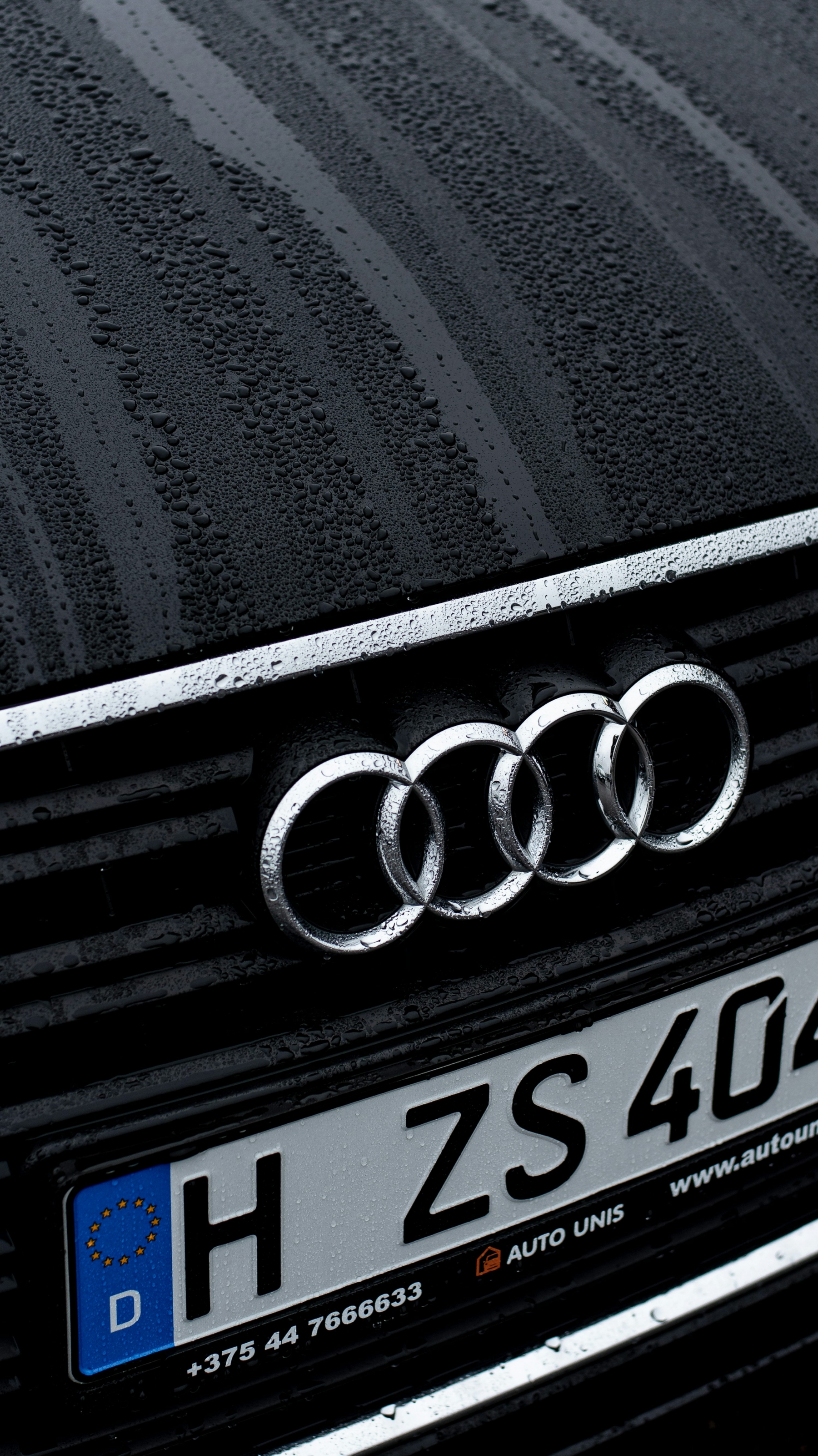 Matte Black Audi Logo Front Grille wallpaper for Apple iPhone, Apple Watch, Mac, iPad and Apple Watch