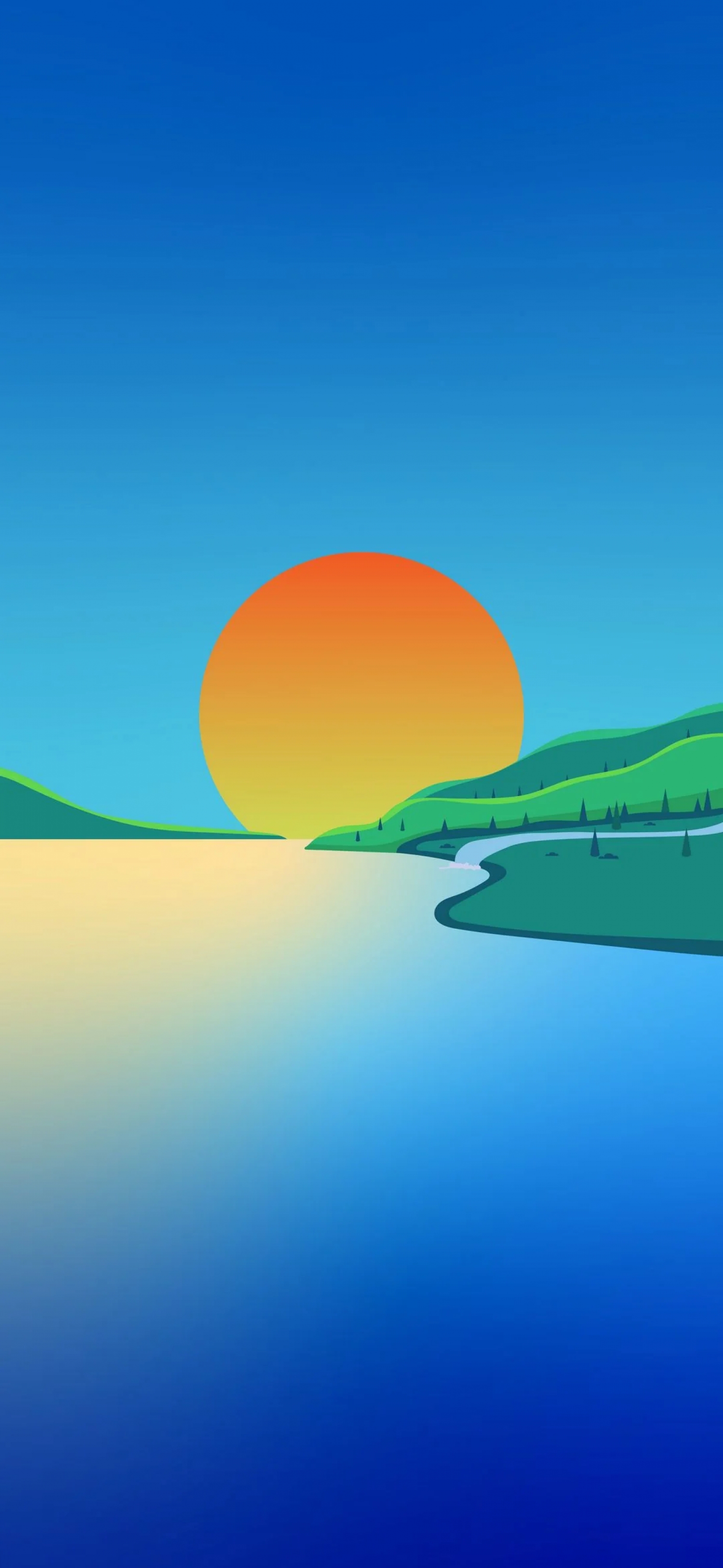 Minimal Art Serene Relaxed Sunset